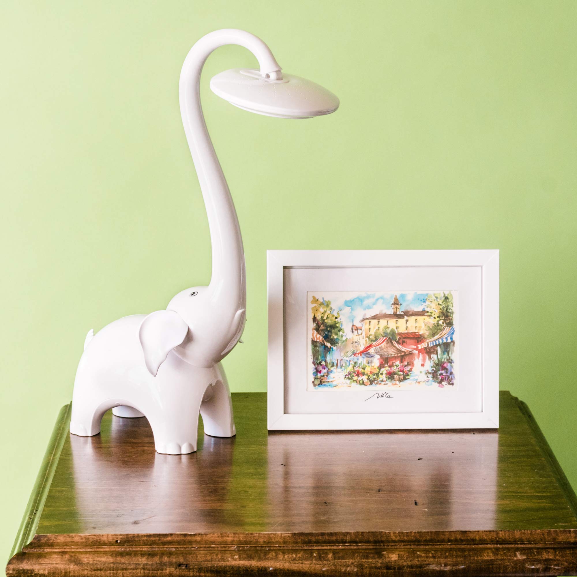 Elephant LED Desk Lamp - Touch Control Night Light for Kids Room, Safari Animal Decor, Nursery Lighting (Lily) | Perfect for Bedtime Reading & Children's Room Decoration
