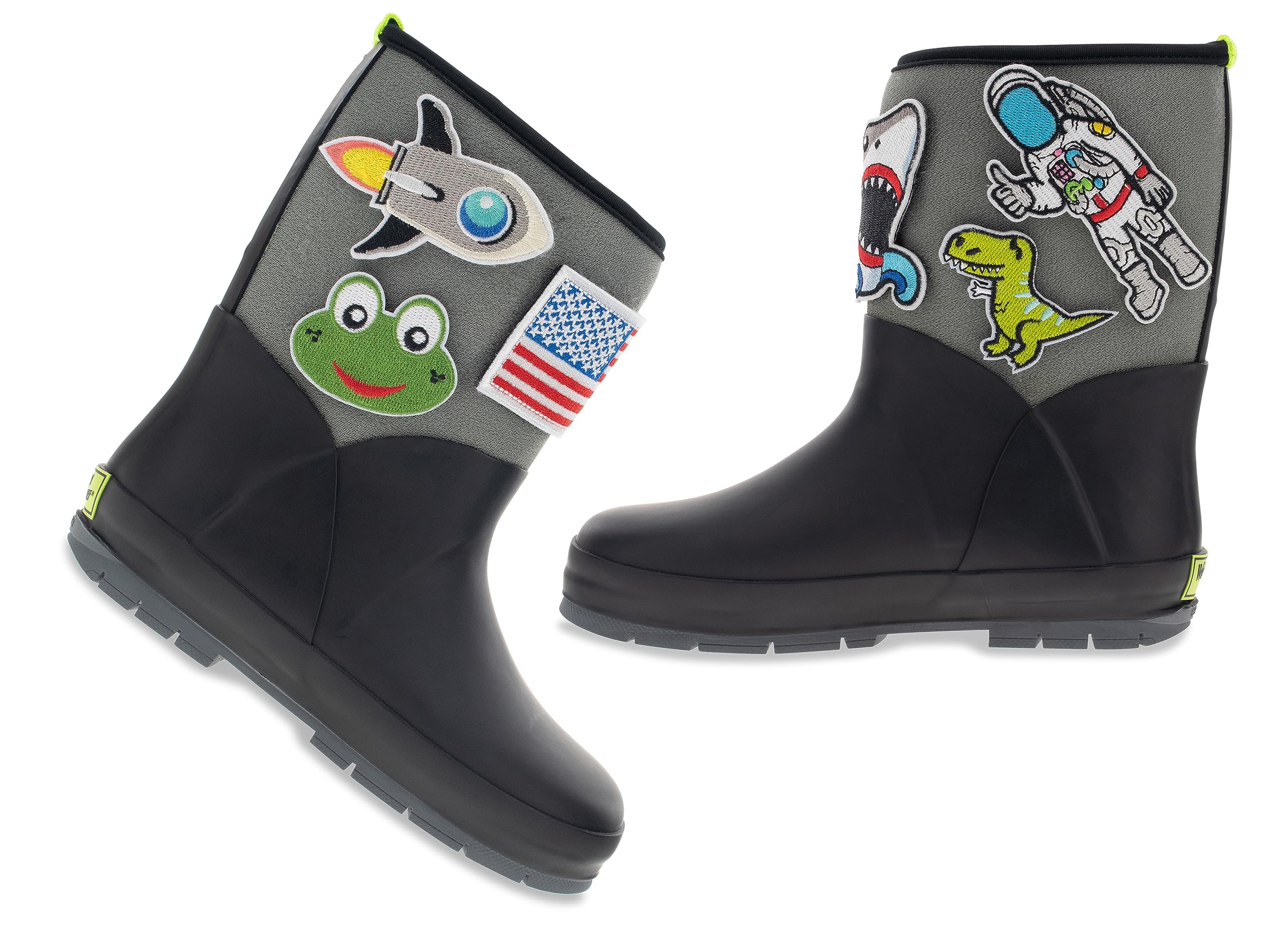Western Chief Kids Puddle Patch Waterproof Rain Boots with Removable Patches - Perfect for Outdoor Play, Rainy Days & Muddy Adventures
