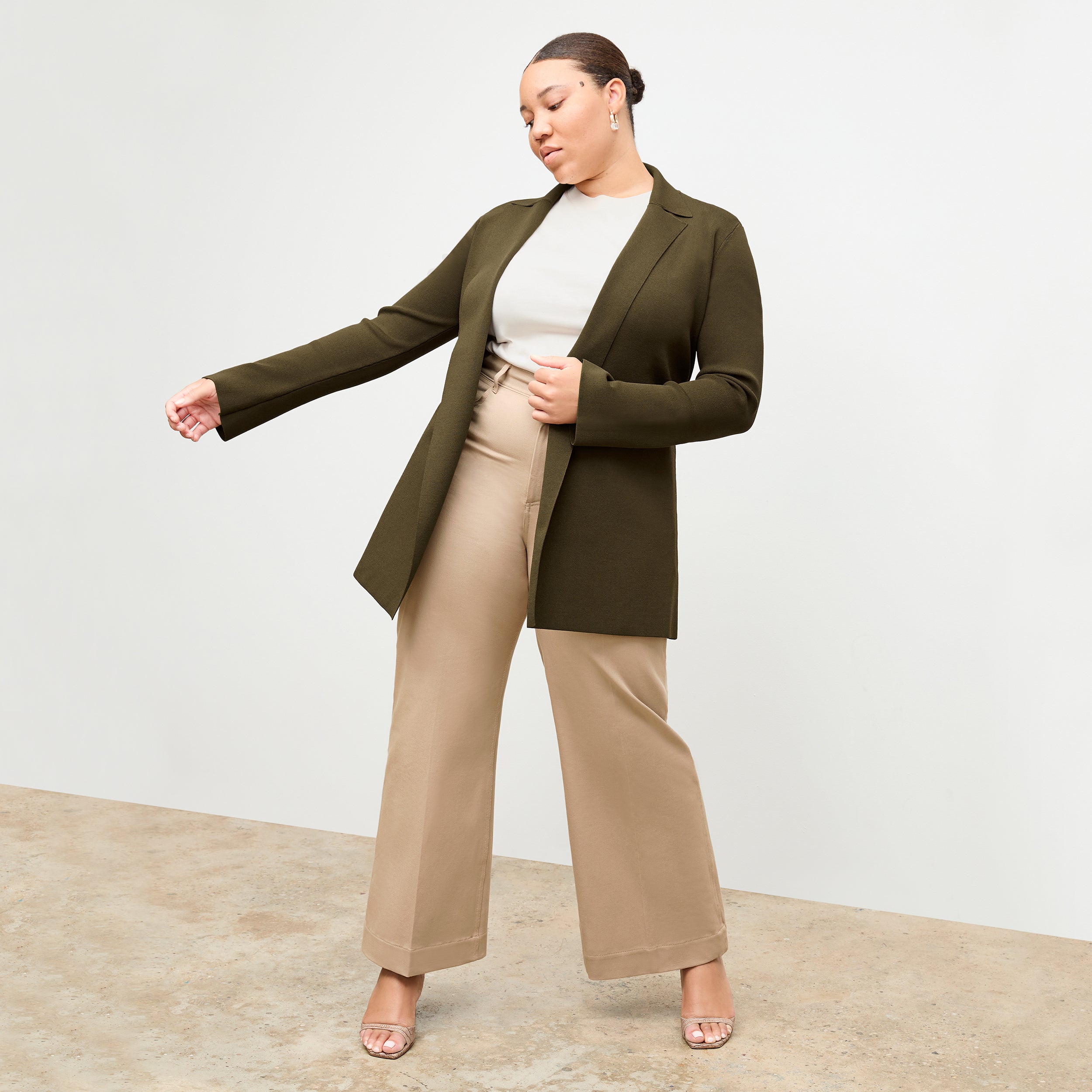Milo Wide Leg Eco-Friendly Jeans for Women - Better Than Denim, Comfortable High Waist Stretch Pants (Fawn Color) - Perfect for Casual Wear, Office Outfits & Weekend Brunch