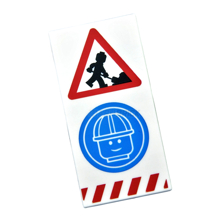 LEGO Minifigure Accessory Set - Construction Worker Tile, Warning Sign & Shovel (87079pb0704) - Perfect for Building Sites, City Scenes & LEGO Stop Motion Animation