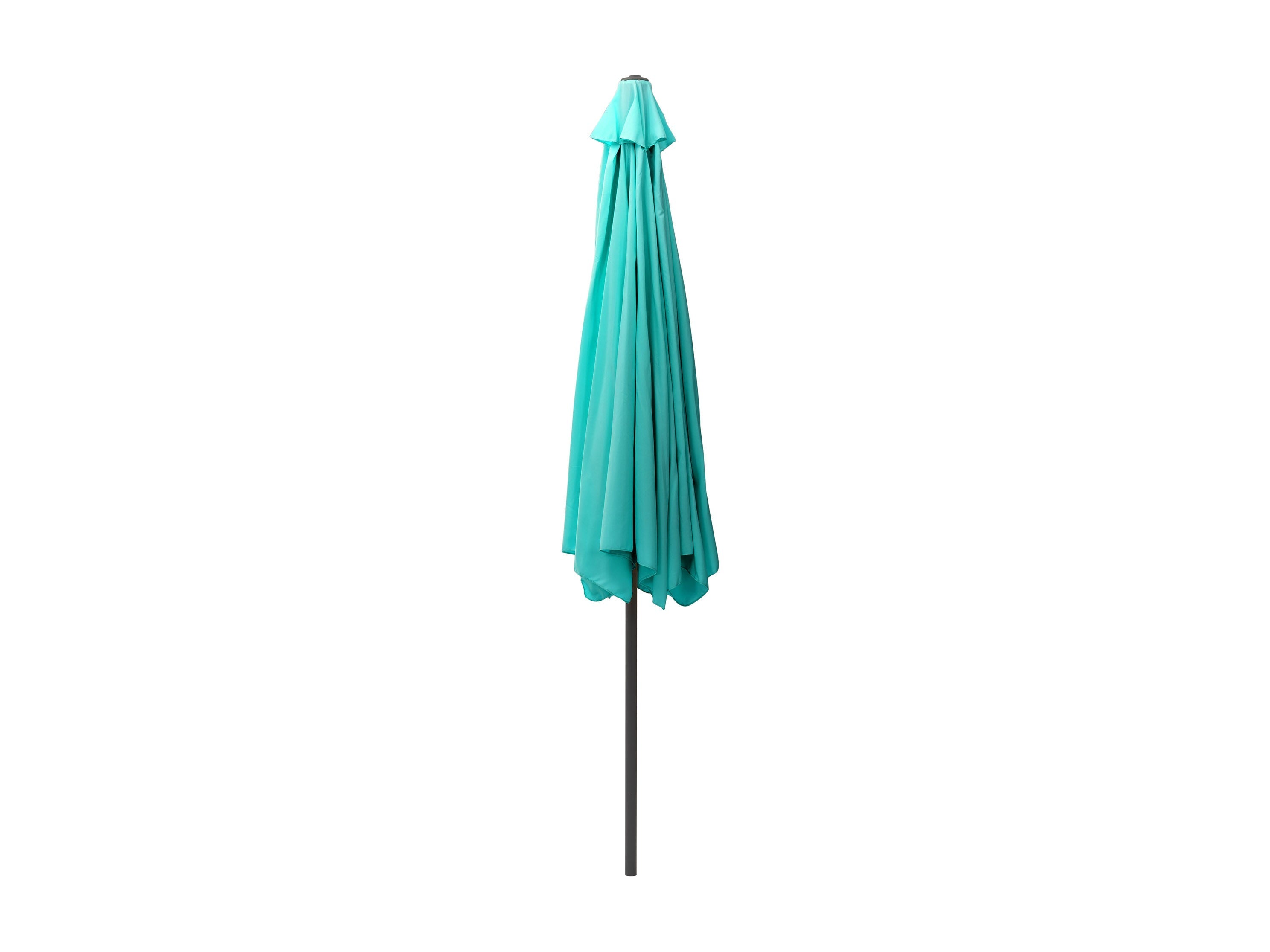 10ft Round Turquoise Patio Umbrella - UV Protection Outdoor Market Umbrella for Poolside, Beach, Garden, and Backyard Relaxation