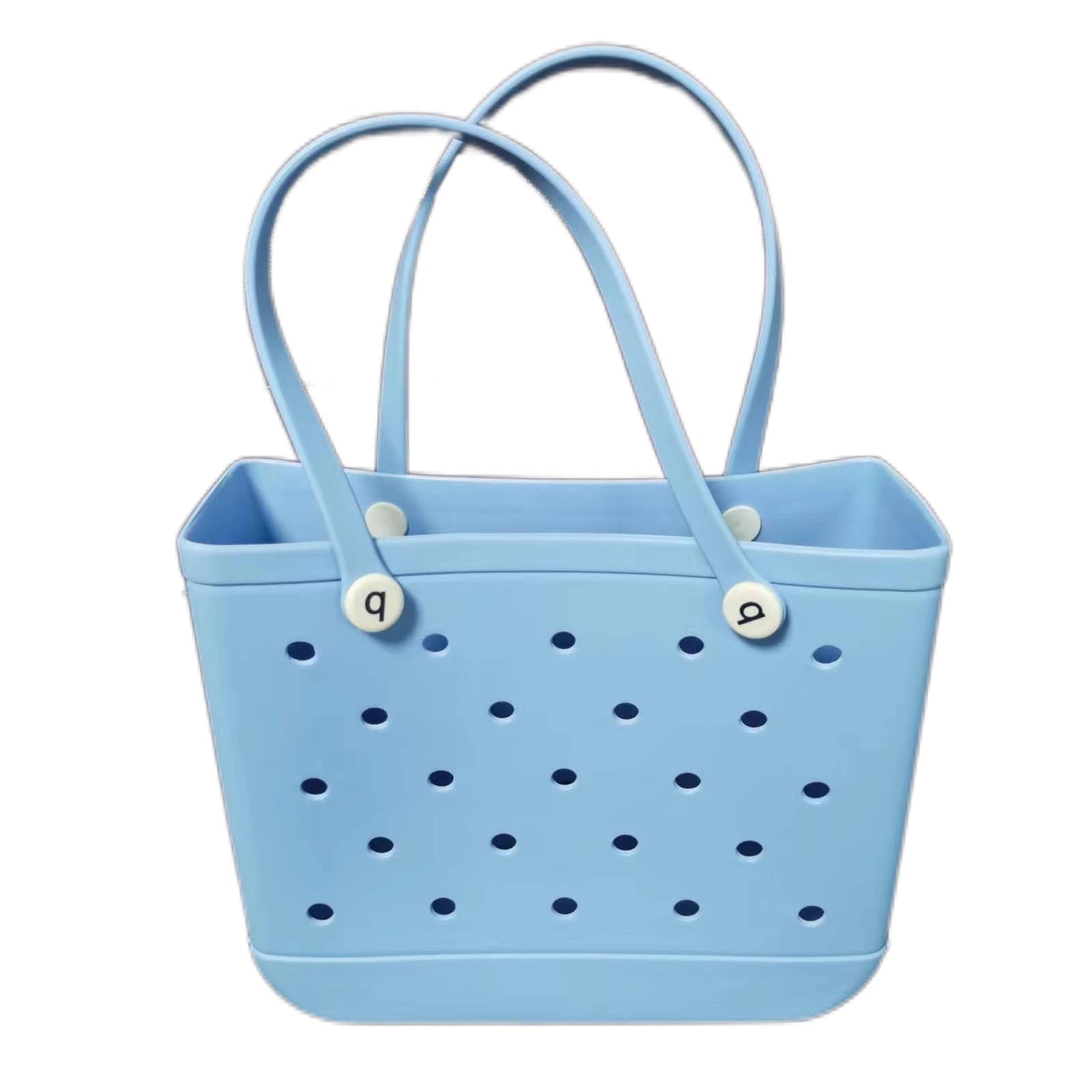 XUEMEIZI Large Beach Tote Bag - Light Blue Washable Open Weave Women's Travel Handbag for Pool, Beach & Summer Outings | Durable & Stylish Carryall for Vacation, Shopping & Daily Use