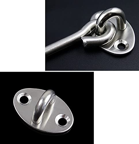 100 Packs 4 Inch SUS 304 Stainless Steel Barn Door Latch - Solid Hook & Eye Latch with Mounting Screws for Sliding Doors, Sheds, Gates & Cabinets - Rustproof Heavy Duty Hardware for Indoor & Outdoor Use