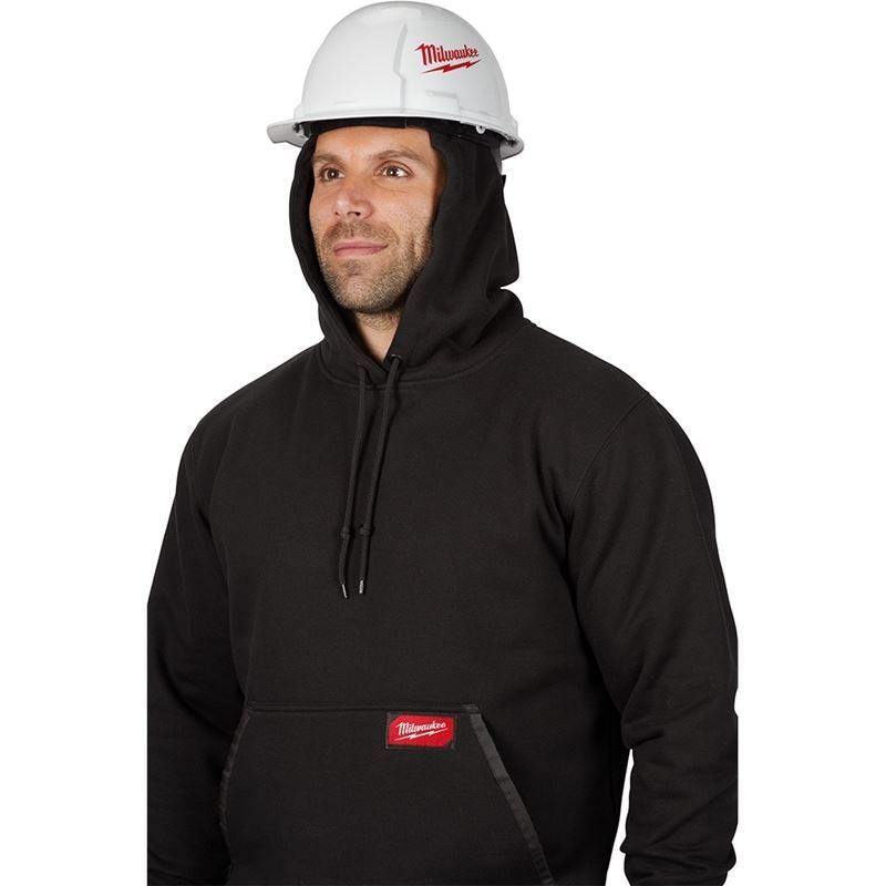 350B M Men's Medium Heavy Duty Cotton/Polyester Long Sleeve Pullover Hoodie - Black | Workwear, Outdoor Activities & Casual Wear