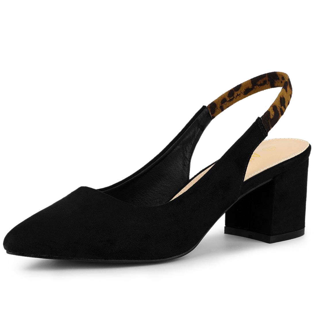Allegra K Women's Pointed Toe Block Heel Pumps Slingback Heels - Comfortable Dress Shoes for Office, Party & Wedding | Professional & Elegant Women's Footwear