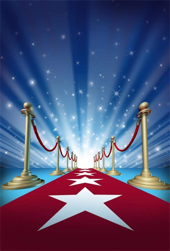 Yeele 6x8ft Red Carpet Photography Backdrop - Luxury VIP Royals Club Party Decoration, Stage Lights Background for Photo Booth, Studio Props (Adult & Kids Events, Birthday, Wedding, Prom)