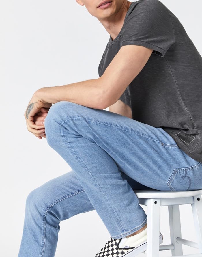 Mavi Jake Men's Slim Fit Jeans - Regular Rise, Slim Leg, Light Indigo Williamsburg (38x34) | Comfortable & Stylish Denim Pants for Casual Wear, Office & Night Out