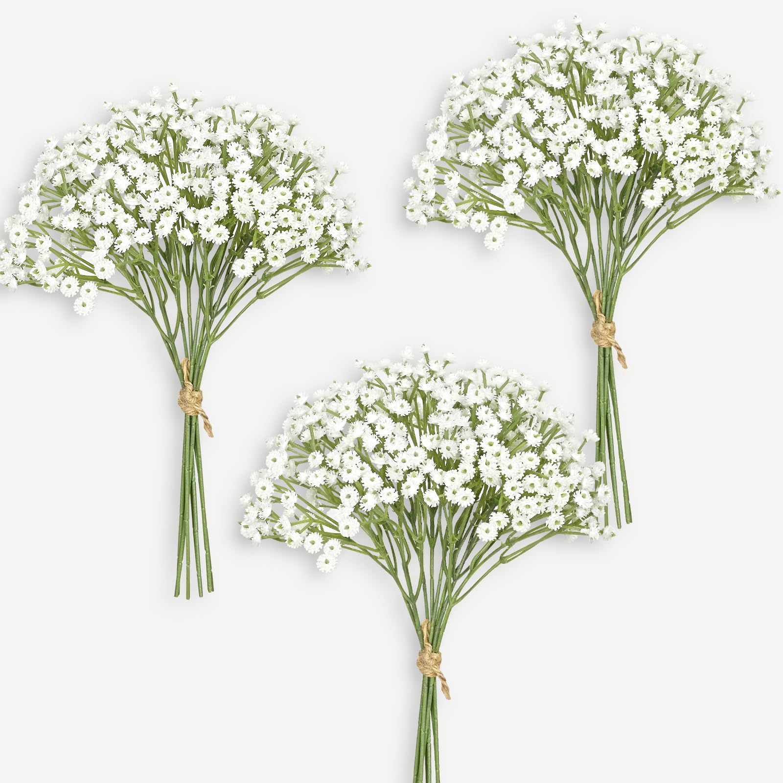 24Pcs Real Touch White Artificial Baby's Breath Flowers - 12.5 Inch Faux Gypsophila for Wedding Bouquets, Home Decor, Floral Arrangements | Perfect for Centerpieces, Bridal Showers & DIY Crafts