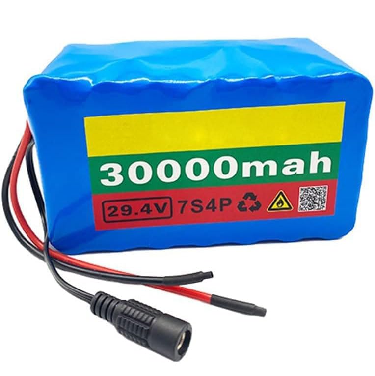 SZAJOR 24V 30Ah Lithium-Ion Battery Pack for 50W-500W Electric Bikes & Scooters - Rechargeable with BMS Protection & Included Charger - Perfect for Commuting, Off-Road Adventures & Urban Travel