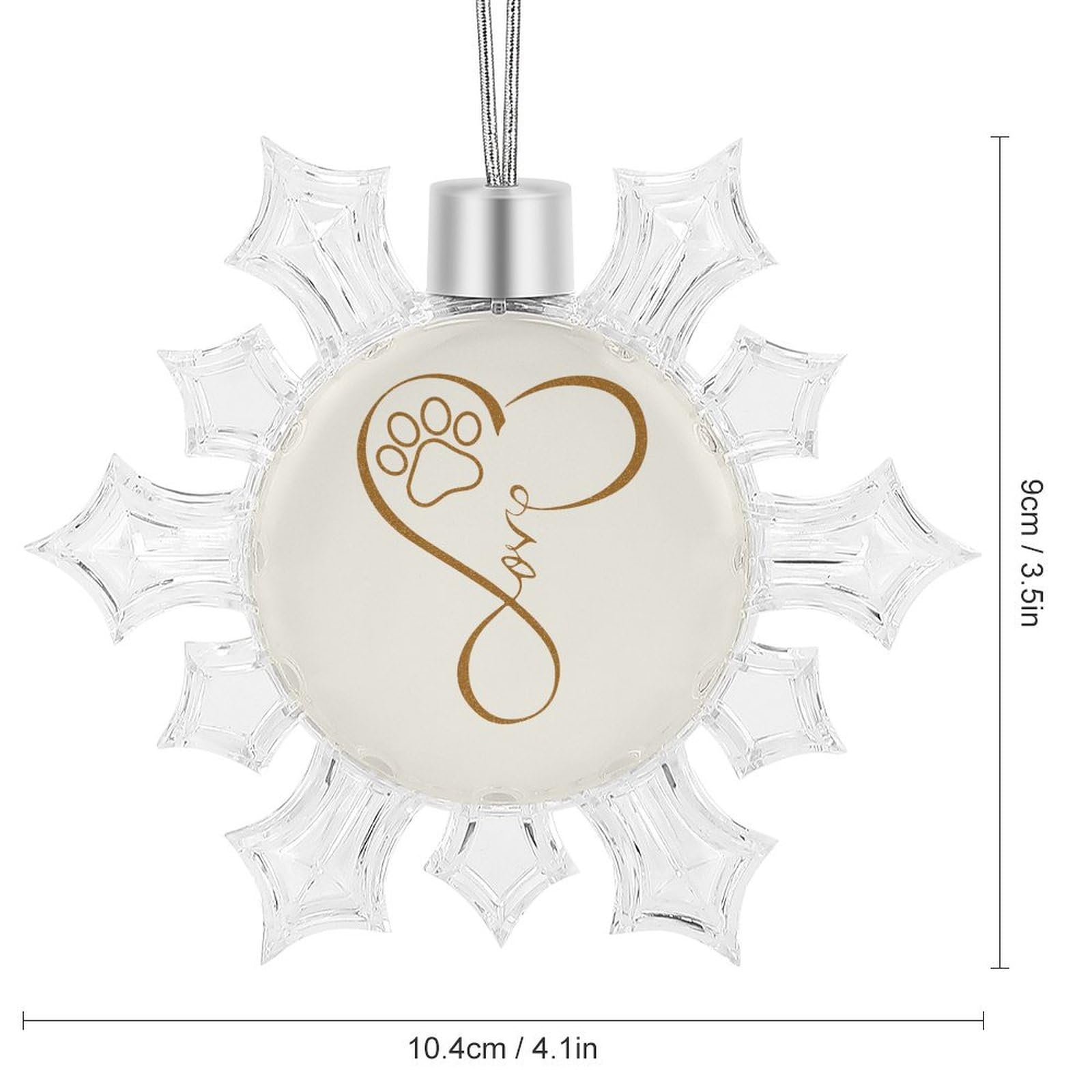 Heartbeat Cat & Dog Pet Love Snowflake Ornaments - Christmas Tree Decor, Halloween & Easter Party Supplies, Car & Home Decoration - Perfect for Holiday Gifts & Festive Celebrations