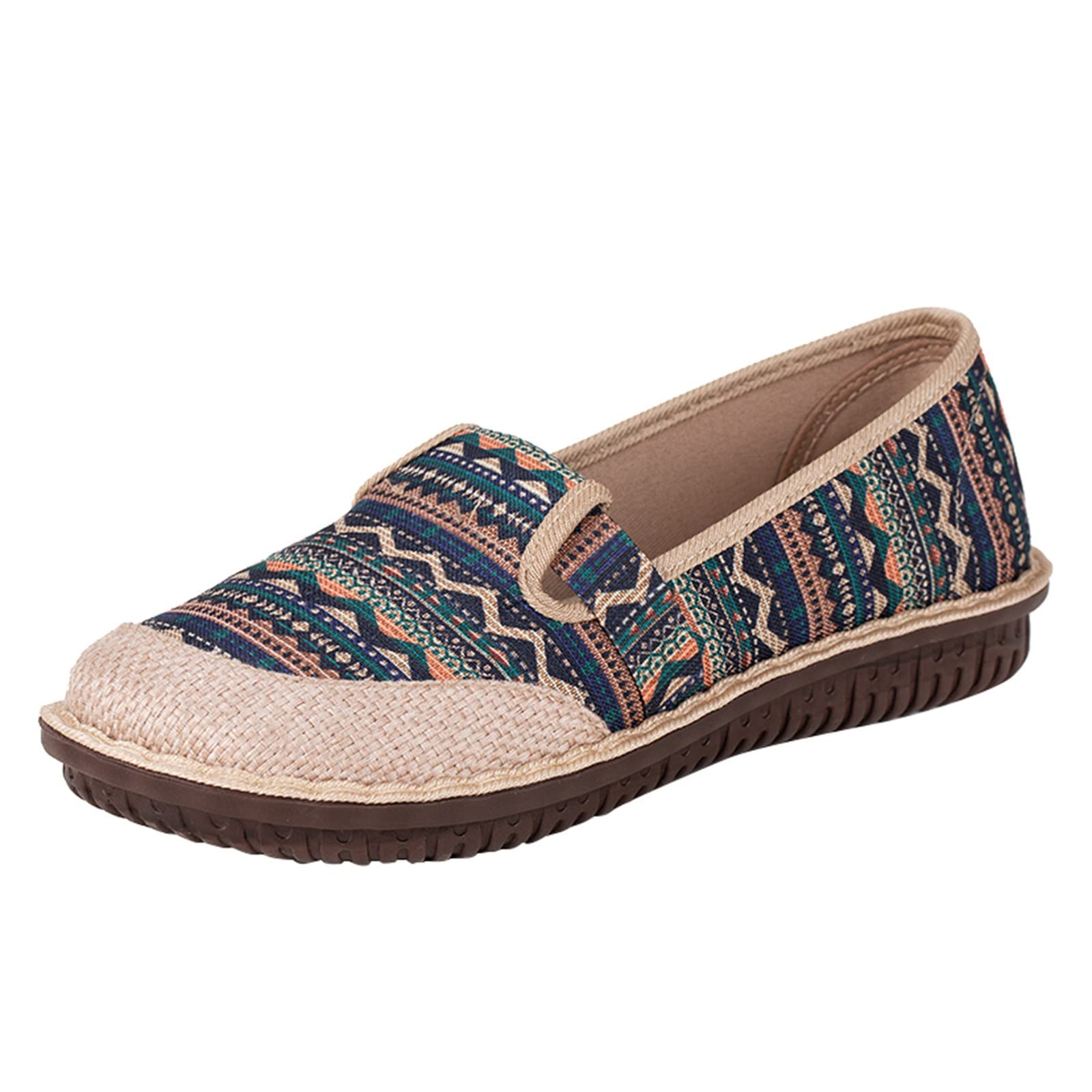 **AODONG Women's Breathable Ethnic Embroidered Walking Shoes - Lightweight Casual Hollow Dance Shoes for Women - Perfect for Walking, Travel & Outdoor Activities**