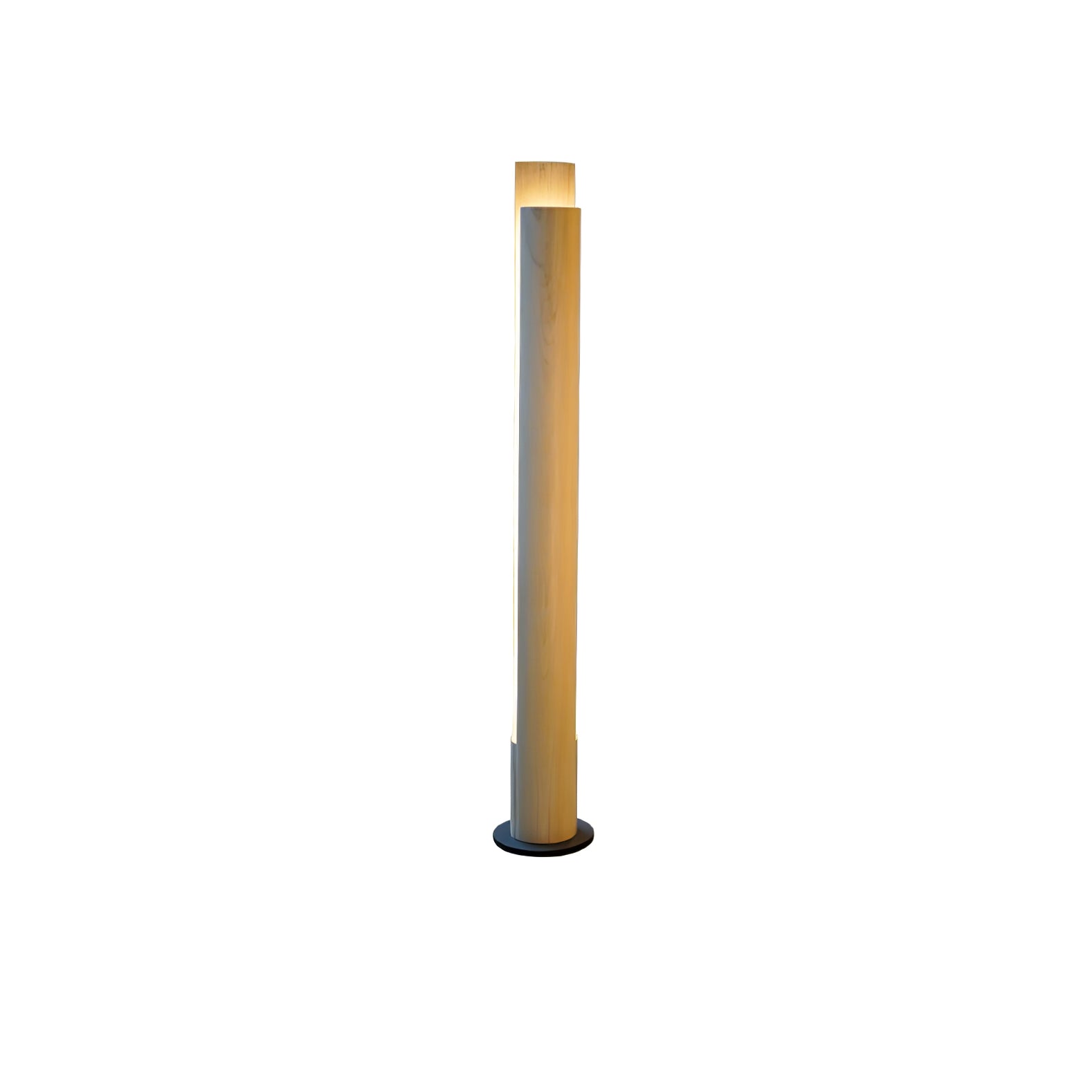 Modern Cylindrical Wooden Column Floor Lamp - Stylish Home & Office Lighting for Living Room, Bedroom, or Study