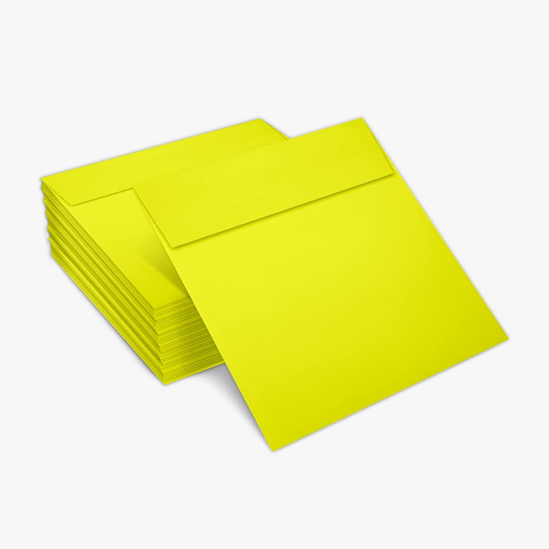 Premium LUXPaper Square Invitation Envelopes 5x5 Inches - Citrus Yellow 80lb Text Weight (Pack of 500) | Self-Seal Peel & Press Design | Perfect for Wedding Invitations, Greeting Cards, Party Favors & Business Correspondence