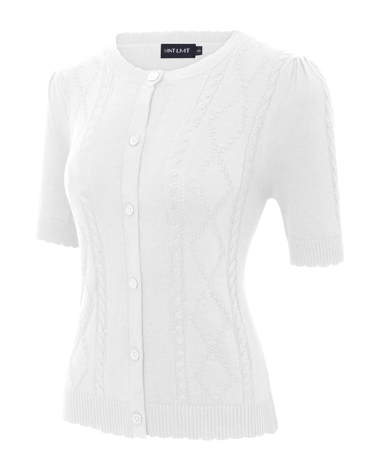 Stylish MINTLIMIT Cropped Cardigan Sweater for Women - 2025 V-Neck Knit Bolero Shrug with Short Sleeves & Lightweight Button-Up Design | Perfect for Layering, Office Wear & Casual Outfits