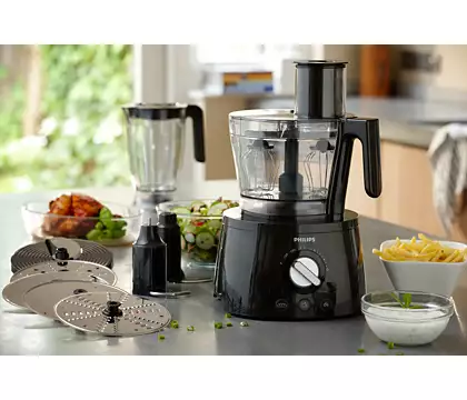 Philips 7000 Series 3.4L 1300W Food Processor - Powerful Blender for Chopping, Mixing & Pureeing - Perfect for Meal Prep, Smoothies & Baking
