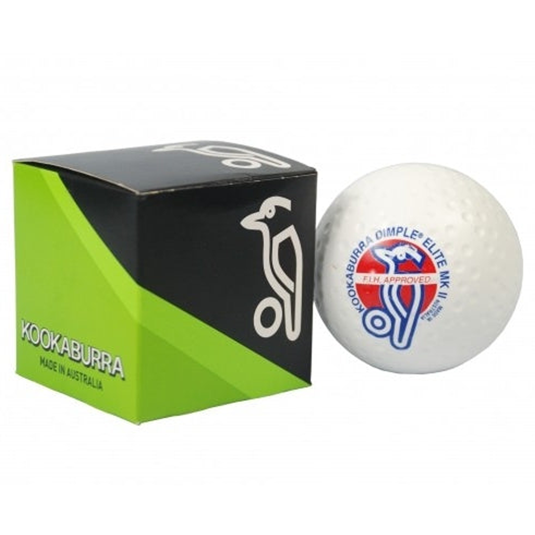 Kookaburra Elite II Hockey Ball - Official Size & Weight for Field Hockey - White - Perfect for Training, Matches & Competitive Play