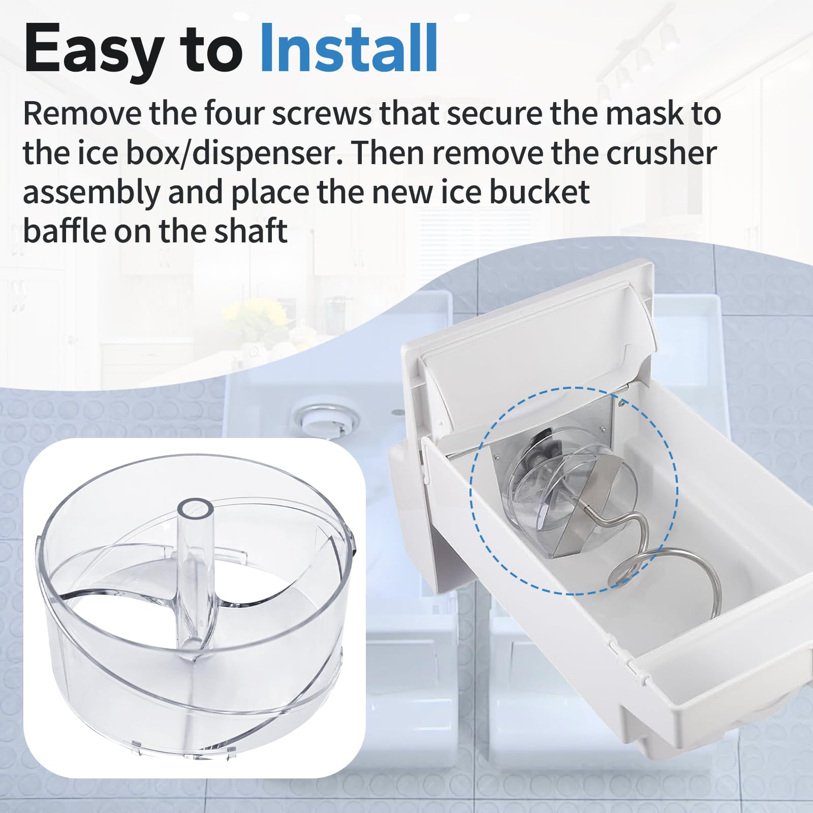 Frigidaire Refrigerator Ice Dispenser Drum Replacement Part - Compatible with AP3959117, 241685103, 1196676, 5304404346, 7241685101 - Perfect for Ice Maker Repair & Home Appliance Maintenance