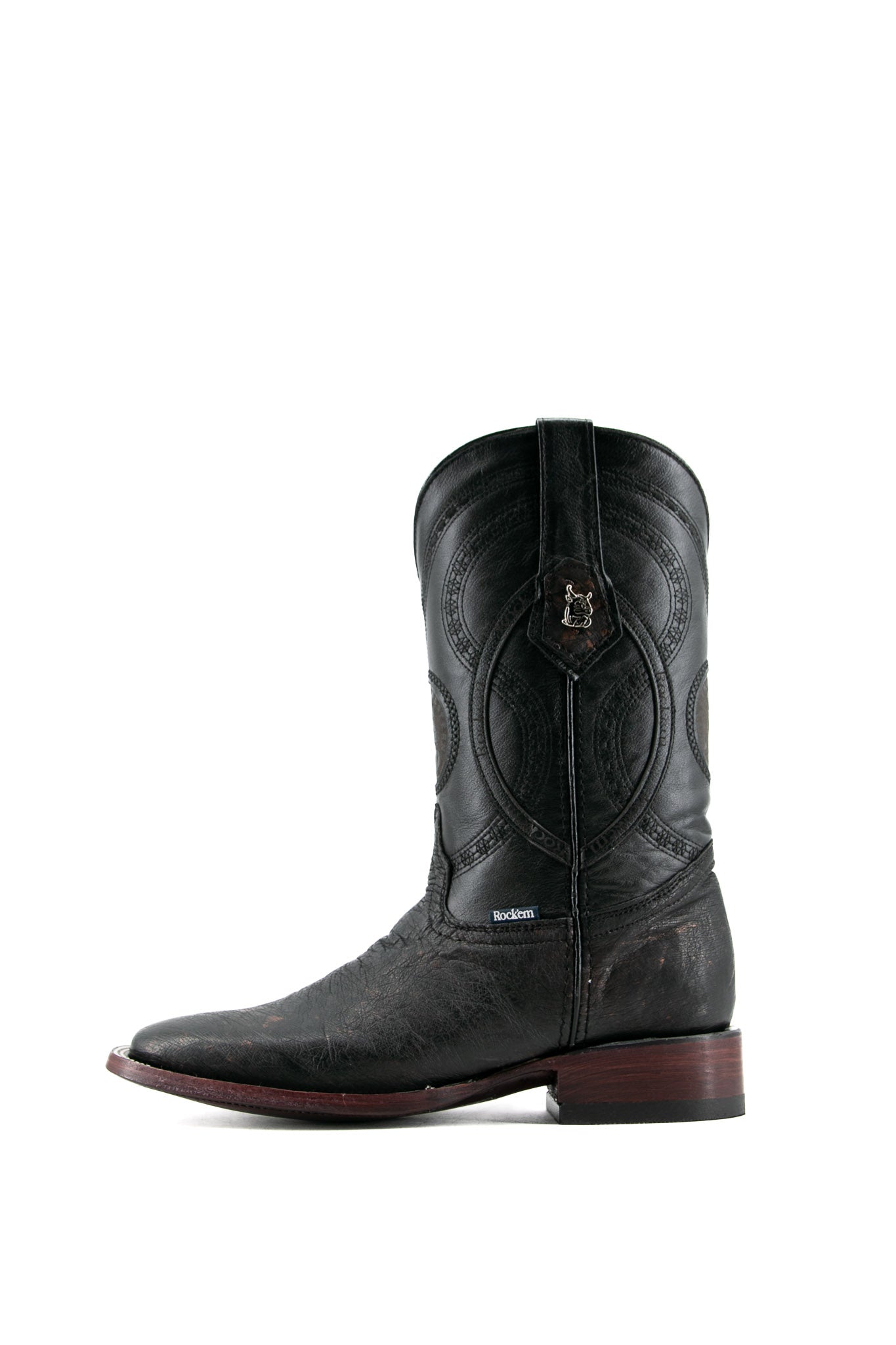 Premium Smooth Ostrich Leather Square Toe Cowboy Boots for Men - Western Style Riding Boots with Exotic Skin - Perfect for Rodeo, Country Music Festivals & Western Fashion