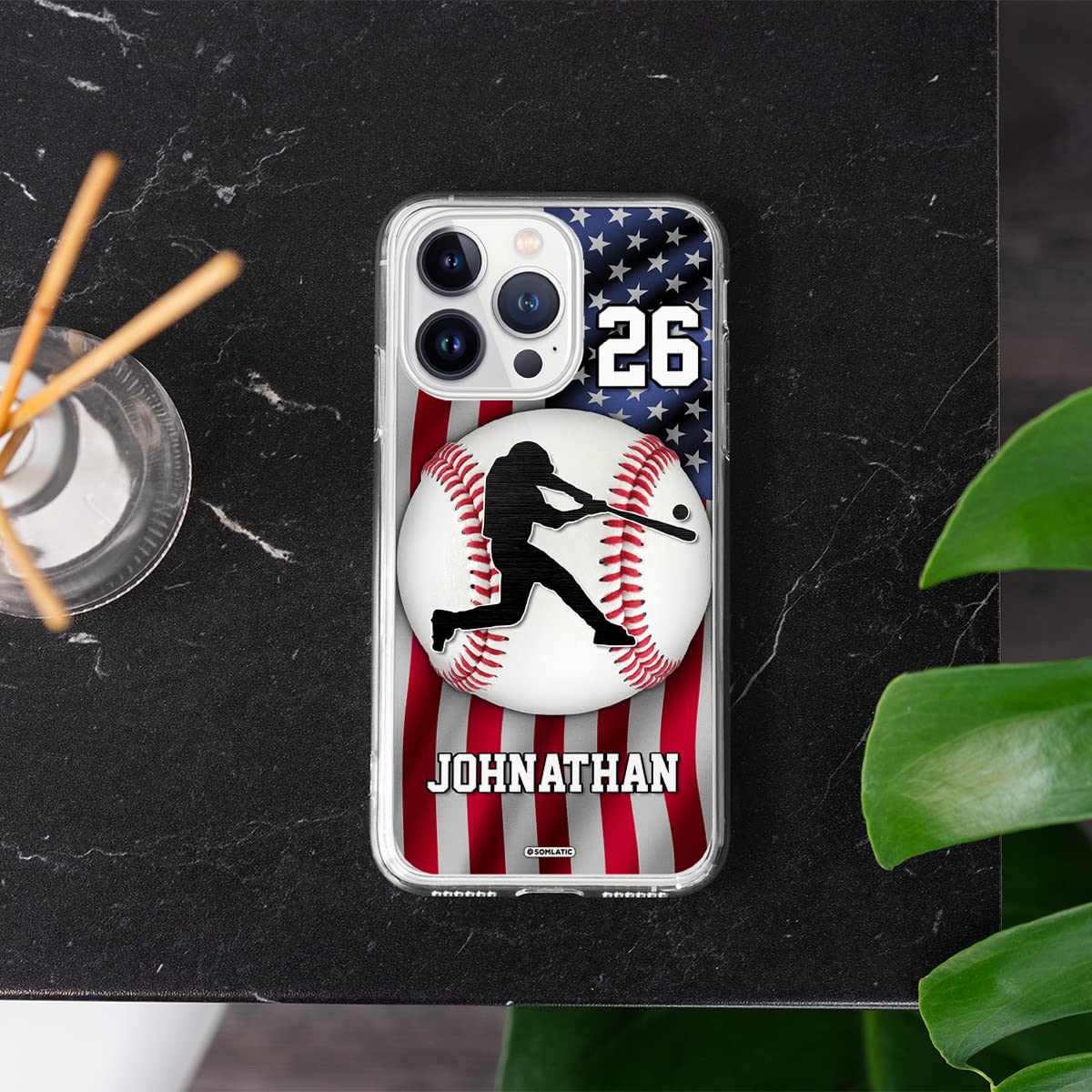Custom Baseball Phone Case with Personalized Name & Number - iPhone 16/15/14/13/12/11/XR/X/XS/8/7/Plus/Mini/Pro/Max Compatible - Perfect Gift for Baseball Players, Coaches & Fans - Great for Games, Practice & Everyday Use