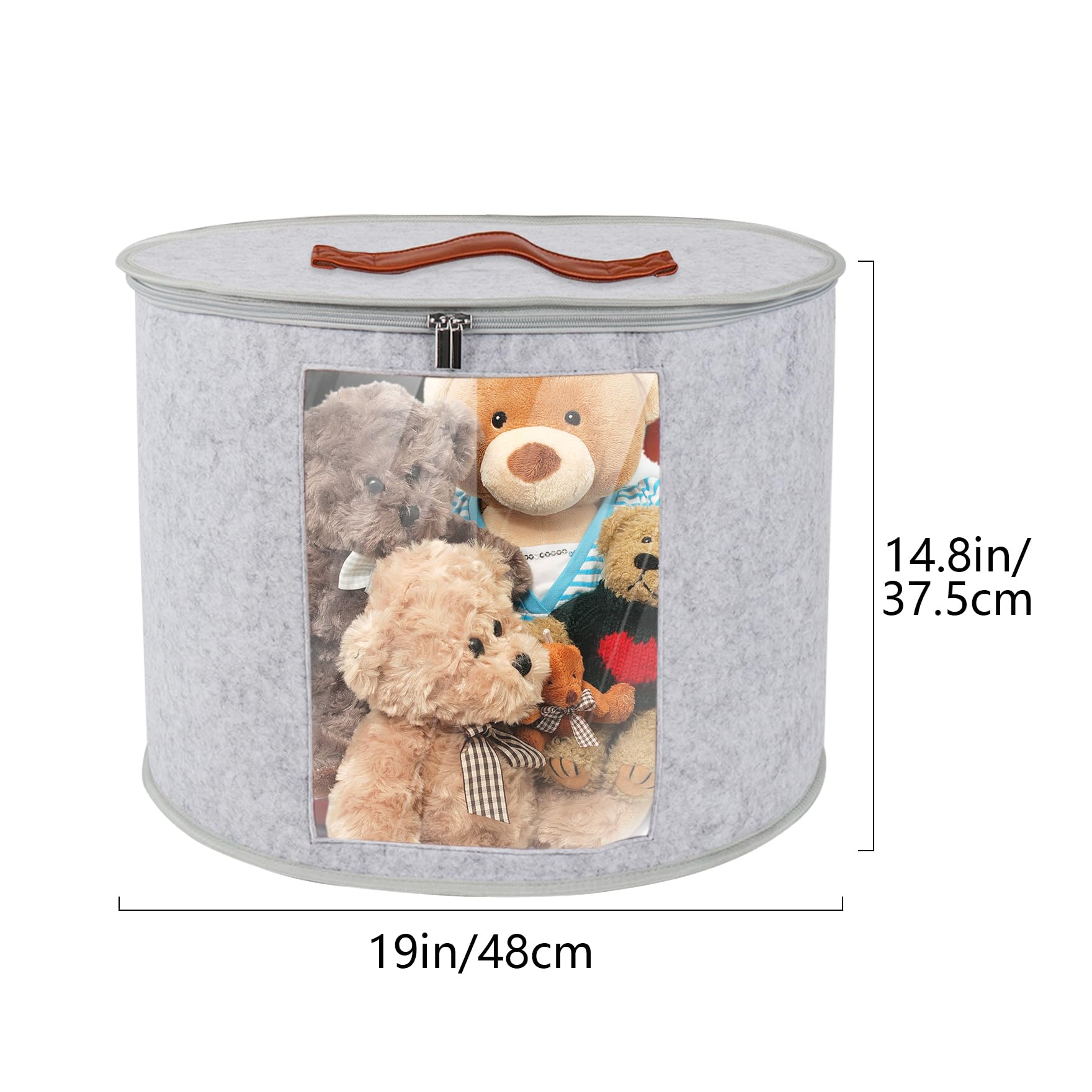 Premium Large Felt Hat Storage Box with Dust-Proof Lid - Foldable Travel Hat Organizer for Women, Cowboy Hats & Accessories (Light Grey) | Ideal for Home, Travel & Closet Organization