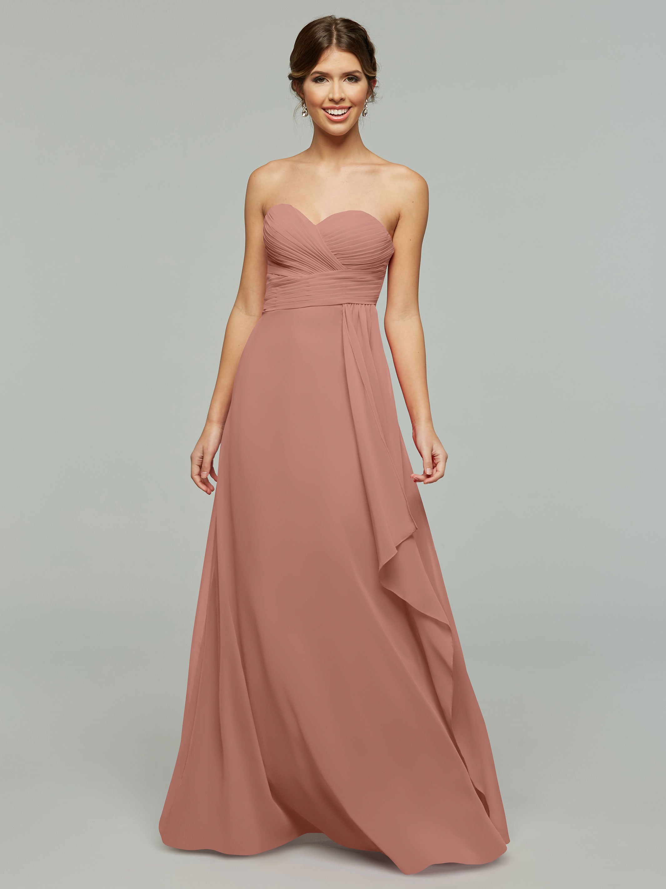 Elegant 80046 Chiffon Sheath Bridesmaid Dress with Sweetheart Neckline - Perfect for Weddings, Formal Events & Special Occasions