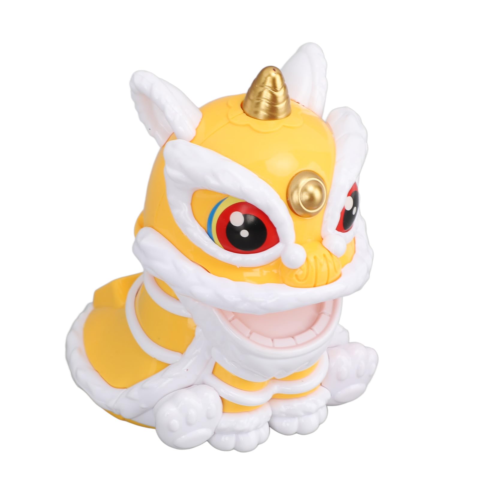Jerliflyer Solar Powered Dancing Lion Ornament - Chinese New Year Lucky Decoration for Home, Office & Car Interior (Yellow) | Perfect for Lunar New Year Celebrations, Gifts & Feng Shui Decor