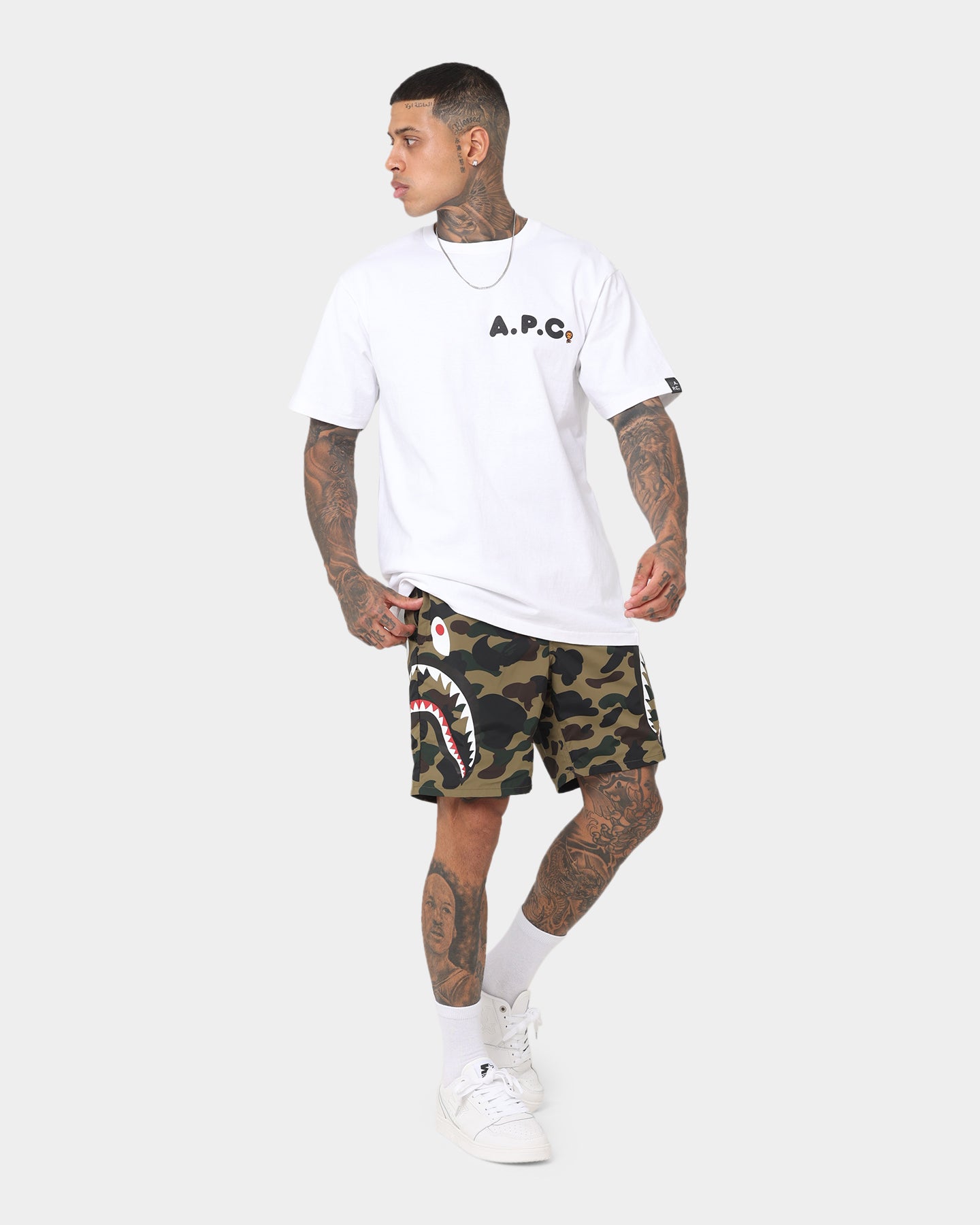 BAPE x A.P.C Milo On A.P.C Wide T-Shirt - White | Streetwear Fashion for Men | Perfect for Casual Outfits & Urban Style