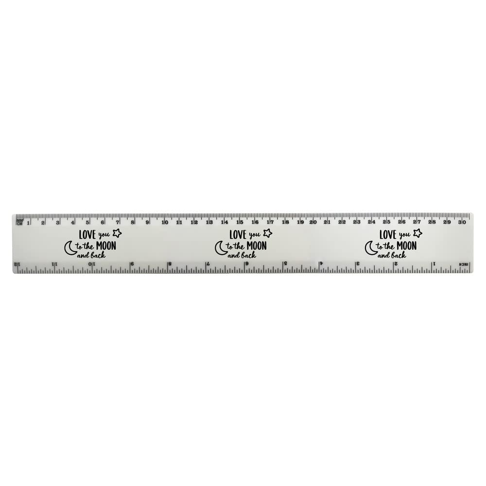 Azeeda 12 Inch White Plastic Ruler with 