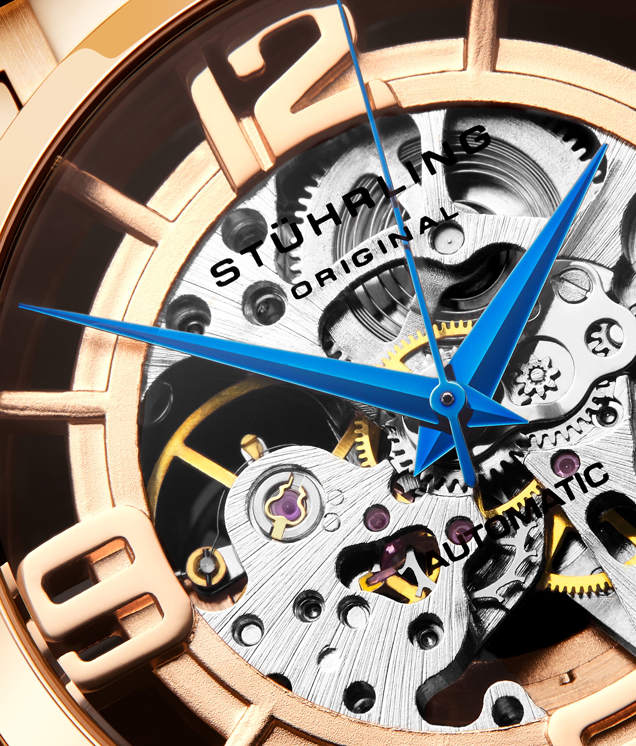 Stuhrling Original Men's Skeleton Automatic Watch - Self-Winding Mechanical Dress Watch - Winchester 44 Elite for Business & Formal Occasions