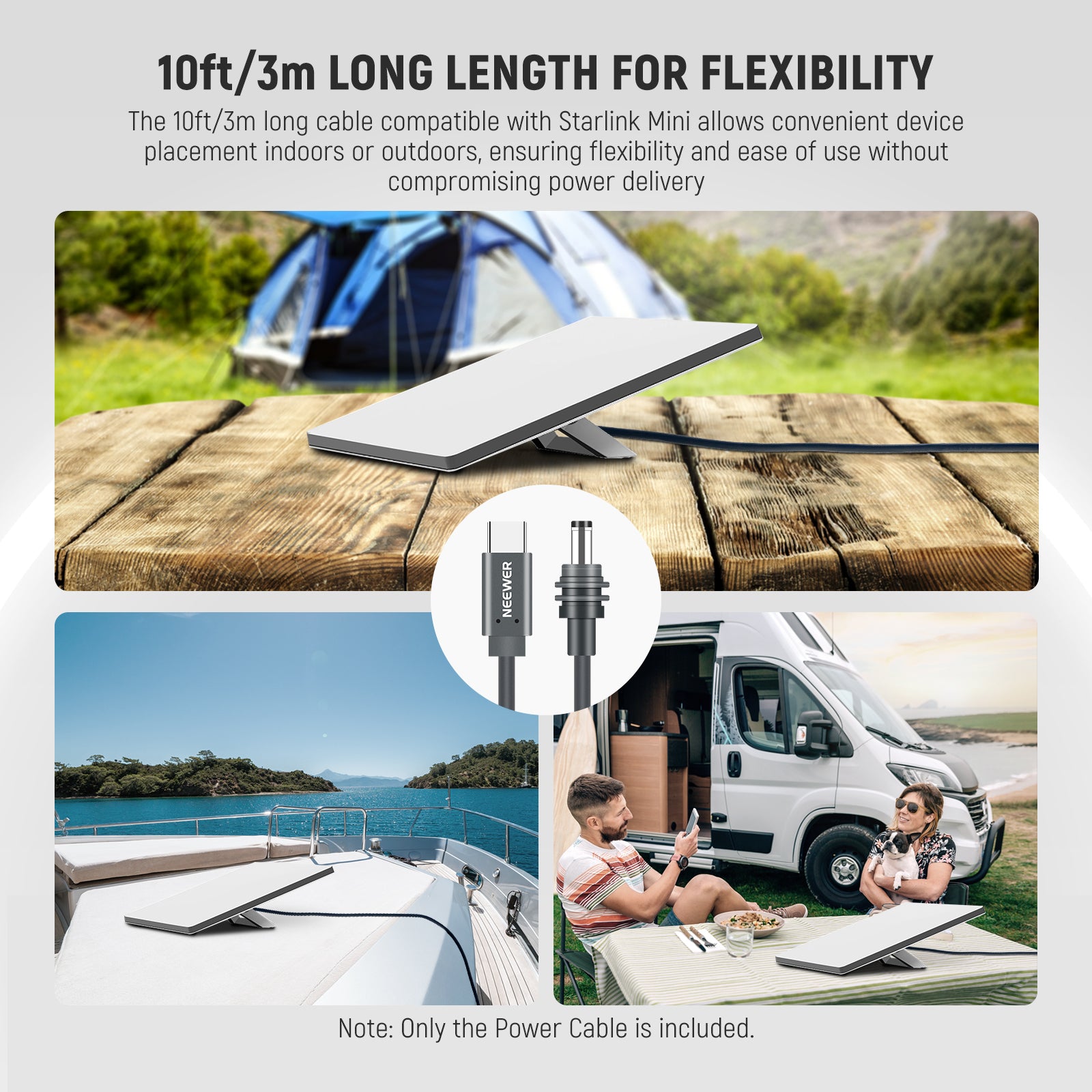 NEEWER NC013 100W PD USB-C to DC Power Cable for Starlink Mini - Fast Charging Adapter for Satellite Internet, Travel & Outdoor Adventures
