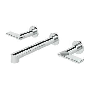 Wall Mount Lavatory Faucet - Modern Bathroom Sink Faucet with Single Handle, Brushed Nickel Finish for Home, Hotel, and Commercial Use | Perfect for Small Bathrooms and Powder Rooms