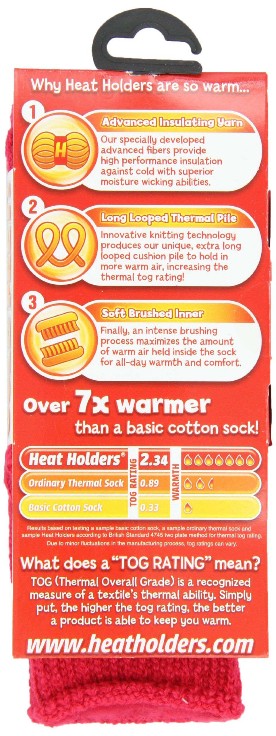 Heat Holders Kids' Thermal Socks - Red, Size 10-2.5 | Warm Winter Socks for Boys & Girls - Perfect for Snow Play, School & Outdoor Activities