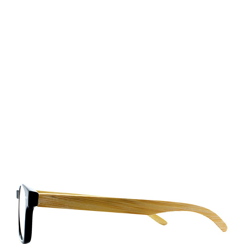 SAV Eyewear Bamboo 2550 Black Round Reading Glasses +1.25 Strength, 35mm Frame - Eco-Friendly Lightweight Eyewear for Reading, Office & Daily Use