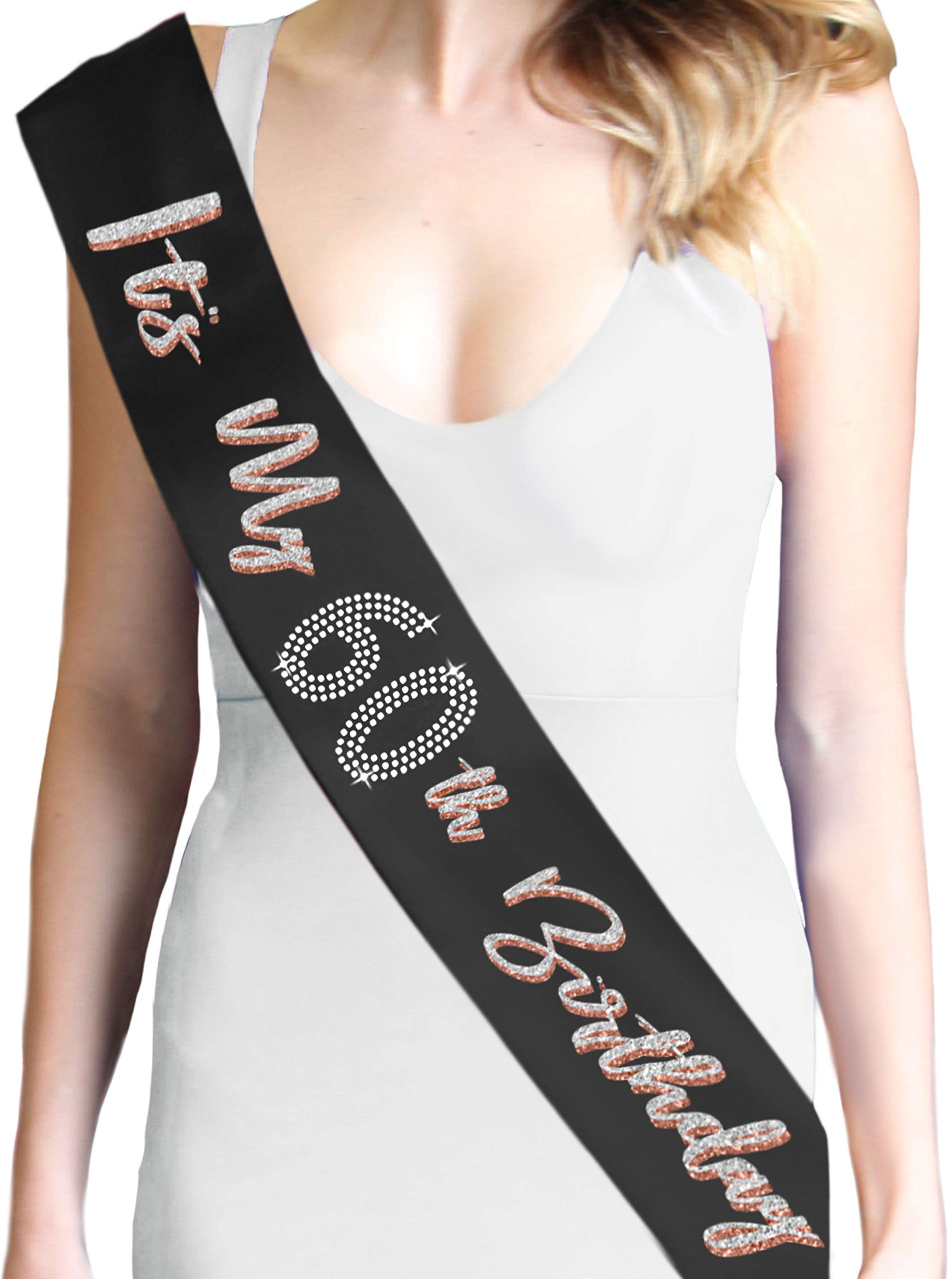 Rhinestone Sash for Women's 60th Birthday - Elegant 60th Birthday Decorations & Gifts - Perfect for Parties, Celebrations & Milestone Events