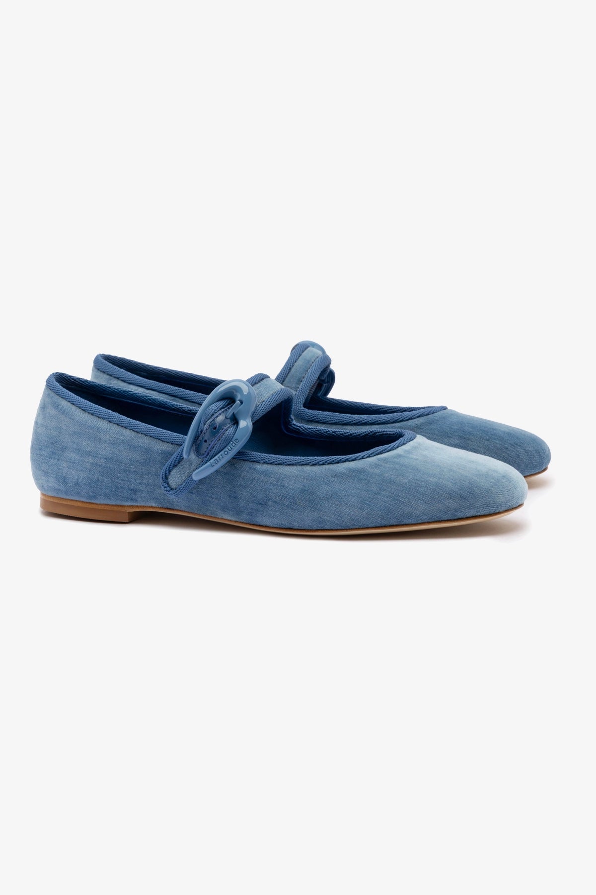 Verona Ballet Flat Shoes for Women - French Blue Velvet Comfortable Slip-On Loafers - Perfect for Casual Wear, Office & Date Night