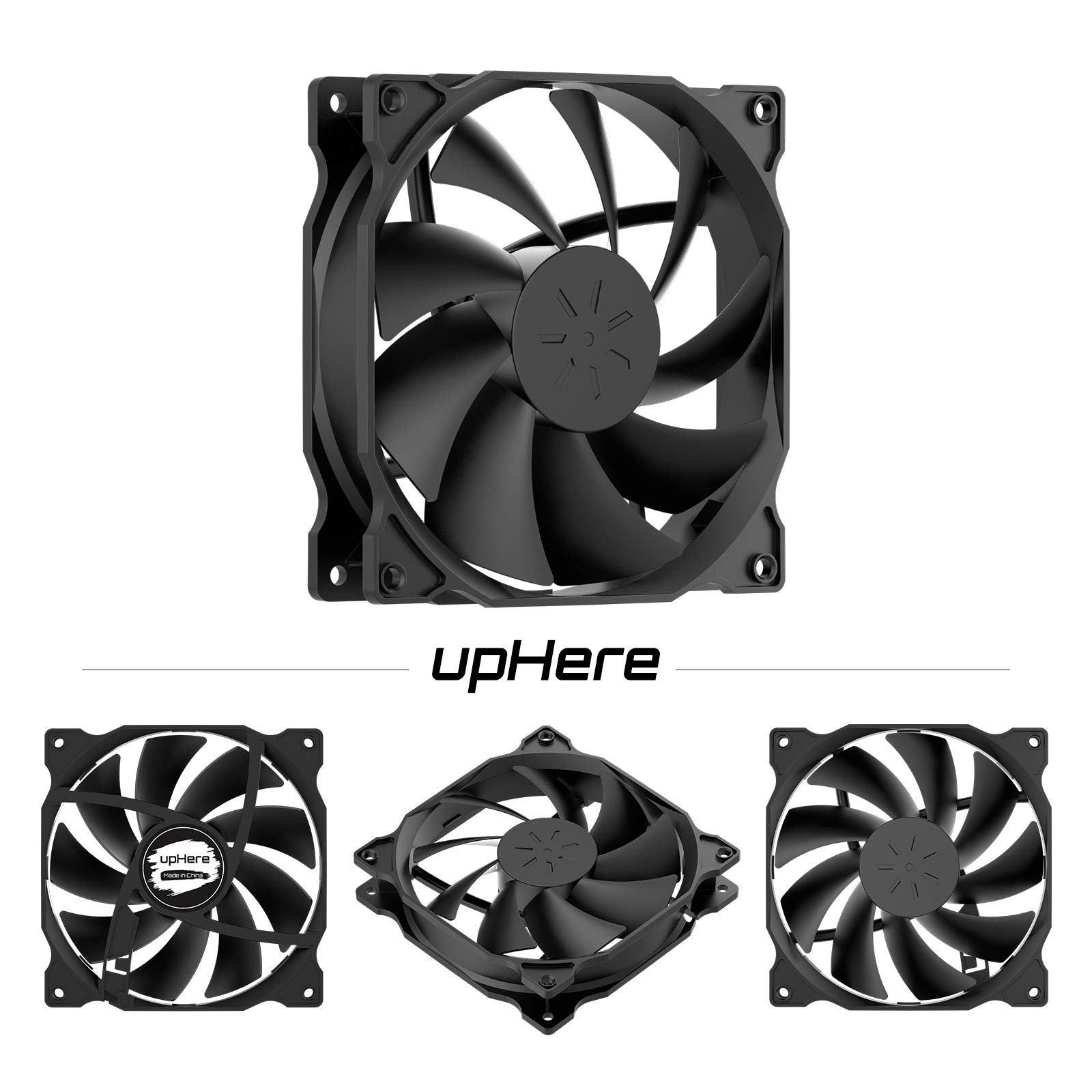 uphere 3-Pack 120mm Long Life Computer Case Cooling Fans - Quiet High Performance PC Case Fans for Optimal Airflow and Cooling | Perfect for Gaming PCs, Workstations, and Home Office Computers