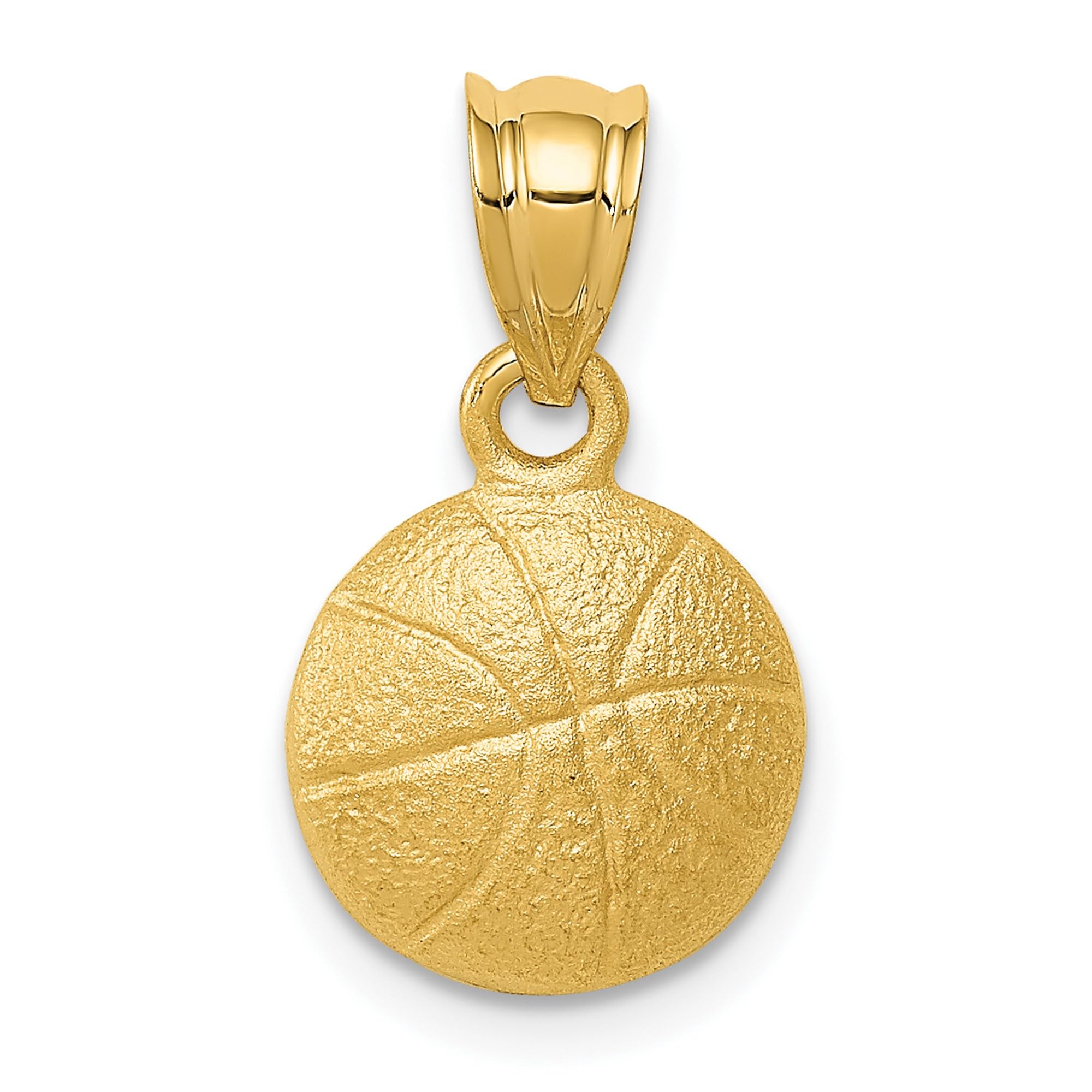 14K Solid Yellow Gold Basketball Necklace Charm - Sports Jewelry Pendant for Men & Women - Perfect Gift for Basketball Fans, Players and Coaches - Game Day, Birthday & Anniversary Jewelry