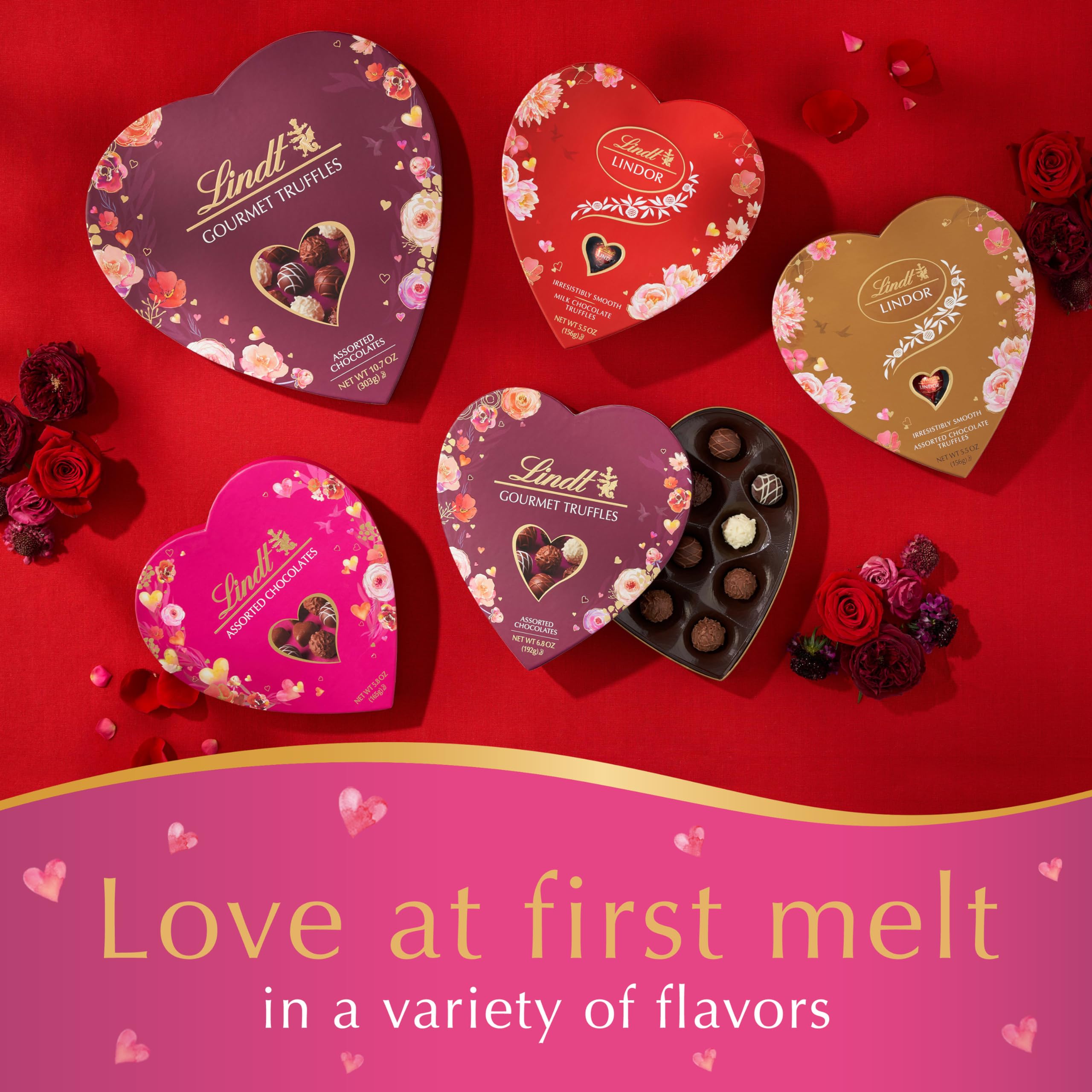 Lindt Valentine's Classic Heart Assorted Gourmet Chocolate Truffles - 8.9 oz Box | Premium Swiss Chocolate Gifts for Valentine's Day, Anniversary & Romantic Occasions