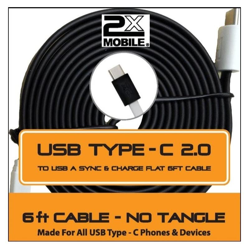 Fast Charging USB Type-C to USB 2.0 Cable - 3ft/6ft Durable Charger Cord for Smartphones, Tablets, Laptops - Perfect for Home, Office & Travel Use