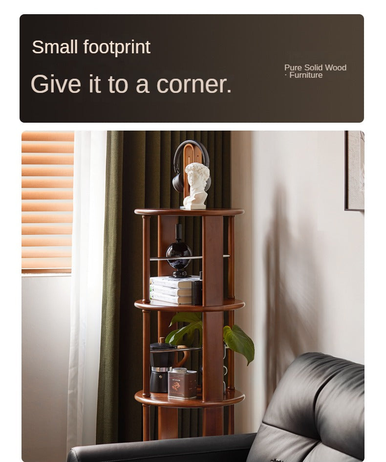 Solid Poplar Wood Rotating Bookshelf - 360° Swivel Floor Bookcase for Living Room, Office & Bedroom Storage & Organization