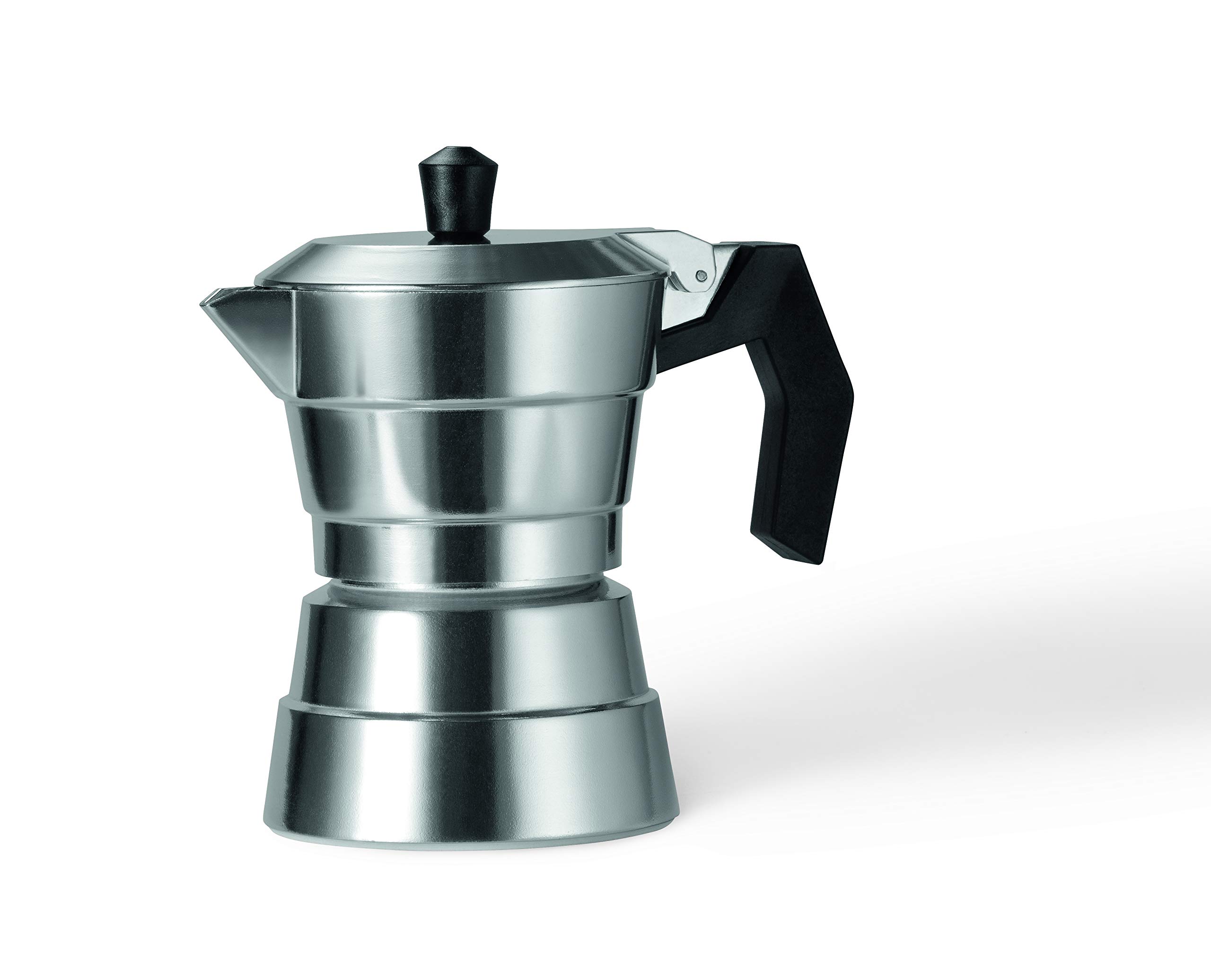 Moneta Buongiorno 3-Cup Aluminum Coffee Maker - Compact Stovetop Espresso Maker for Home, Office & Camping - Perfect for Italian-Style Coffee Lovers
