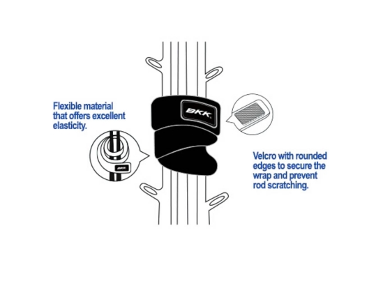 BKK Hooks Mr. Stretch Rod Wraps - Large Fishing Hook Protectors for Rod Storage & Transportation - Perfect for Saltwater & Freshwater Fishing Gear Organization