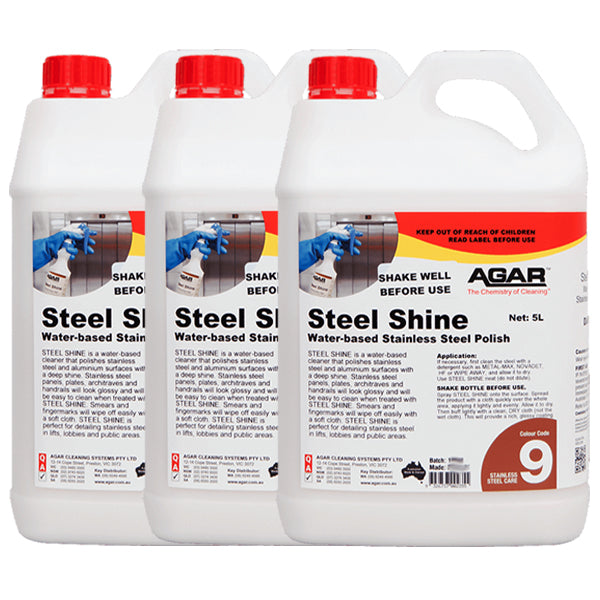 Premium Agar Steel Shine Water-Based Metal Polish - Restores Shine to Stainless Steel, Chrome & Aluminum - Perfect for Kitchen Appliances, Automotive Parts & Jewelry Cleaning