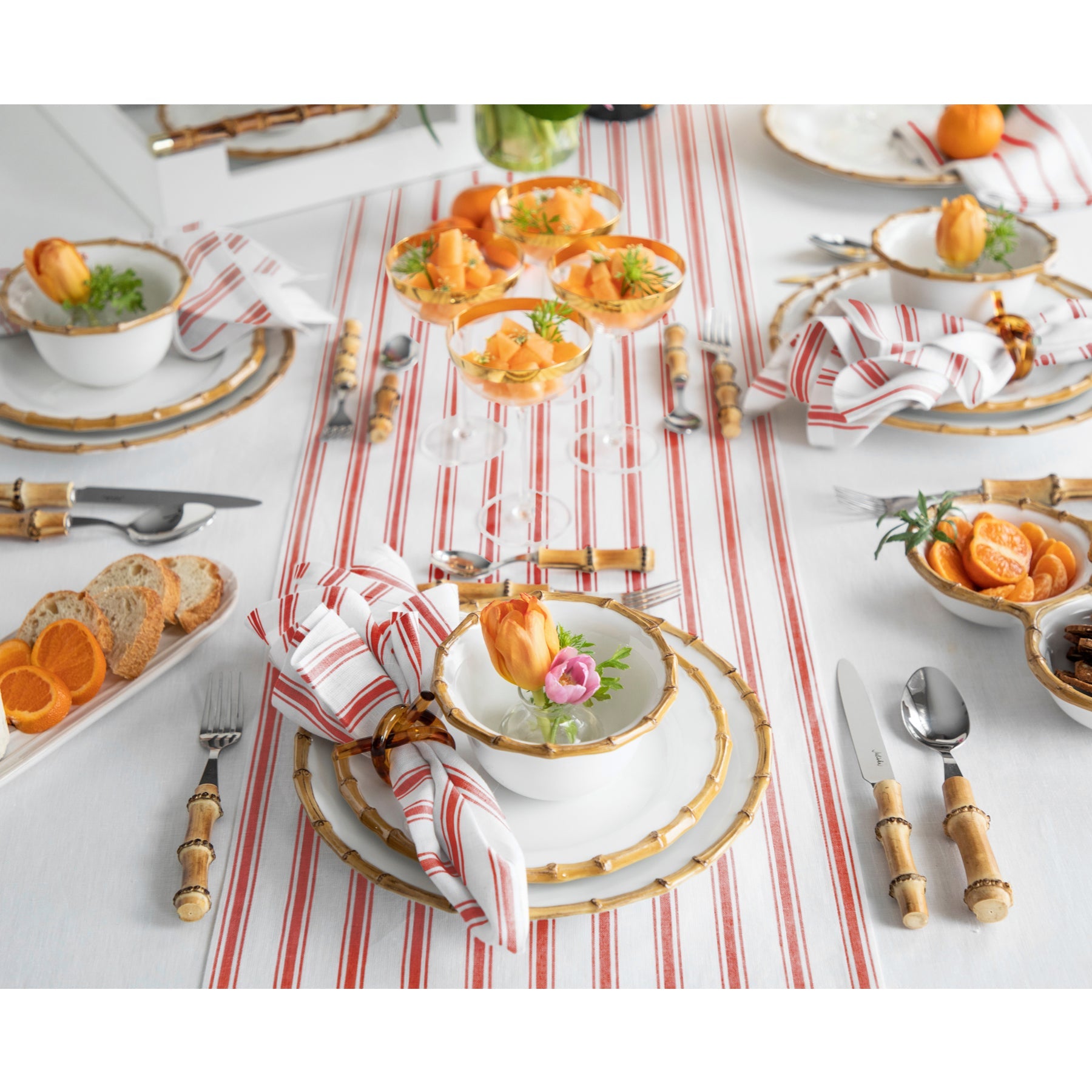 Premium Capri Ticking Stripe Cotton Napkins - Set of 4 - Elegant Dinner Party & Holiday Table Decor - Perfect for Weddings, Restaurants and Home Dining