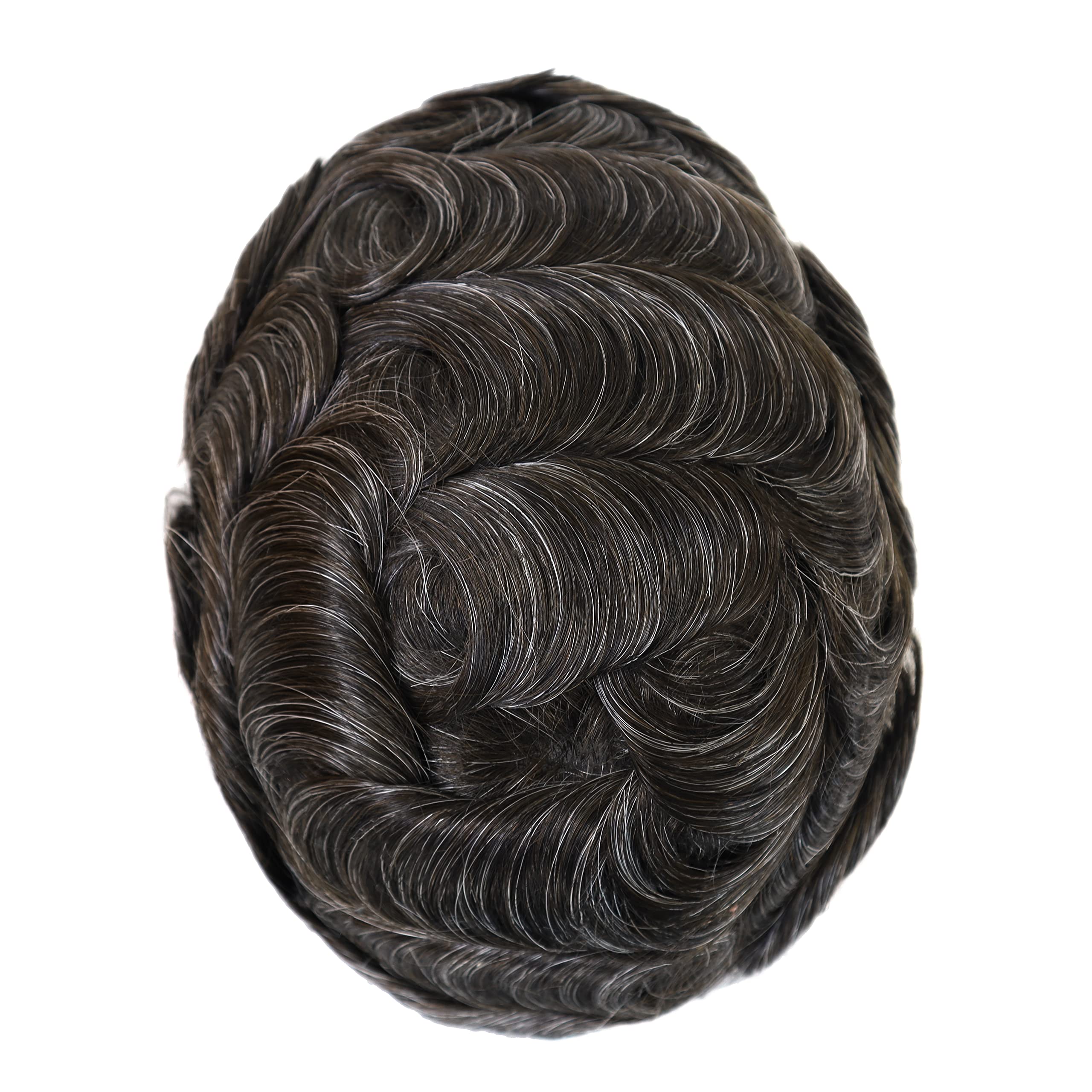 Premium Men's Toupee Hairpiece - 100% Human Hair Replacement System with Thin Skin & Hand-Tied Knots (#310) - Natural Look for Thinning Hair, Baldness & Daily Styling