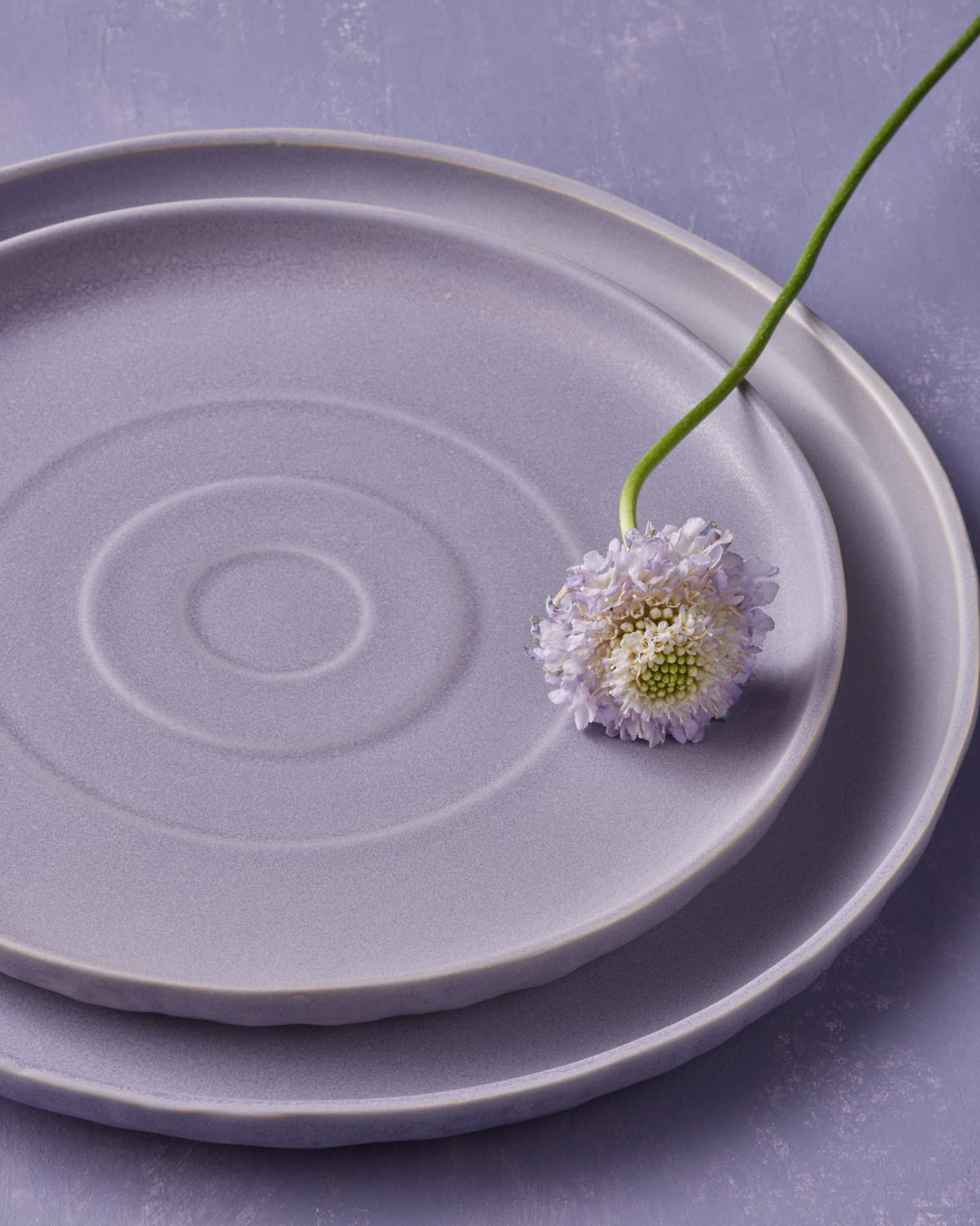 Mercer Project SHOSAI 16-Piece Stoneware Dinnerware Set - Modern Lavender Plates & Bowls for 4 - Durable Ceramic Dishware for Everyday Dining, Entertaining & Restaurant Use