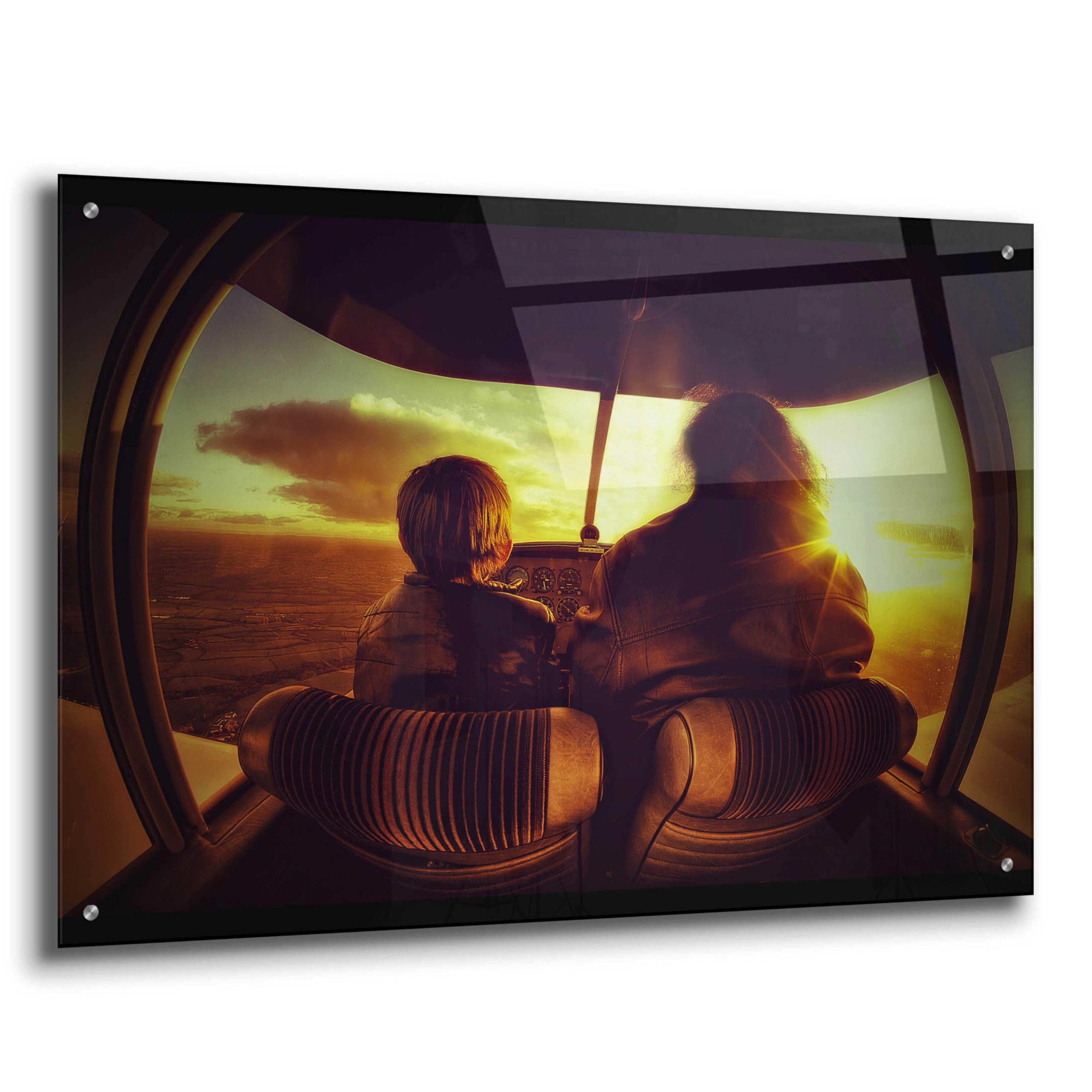 Epic Art 'Le Petite Prince' by Sebastien Lory - Premium Acrylic Glass Wall Art Print 36x24 Inches - Modern Home Decor for Living Room, Bedroom & Office