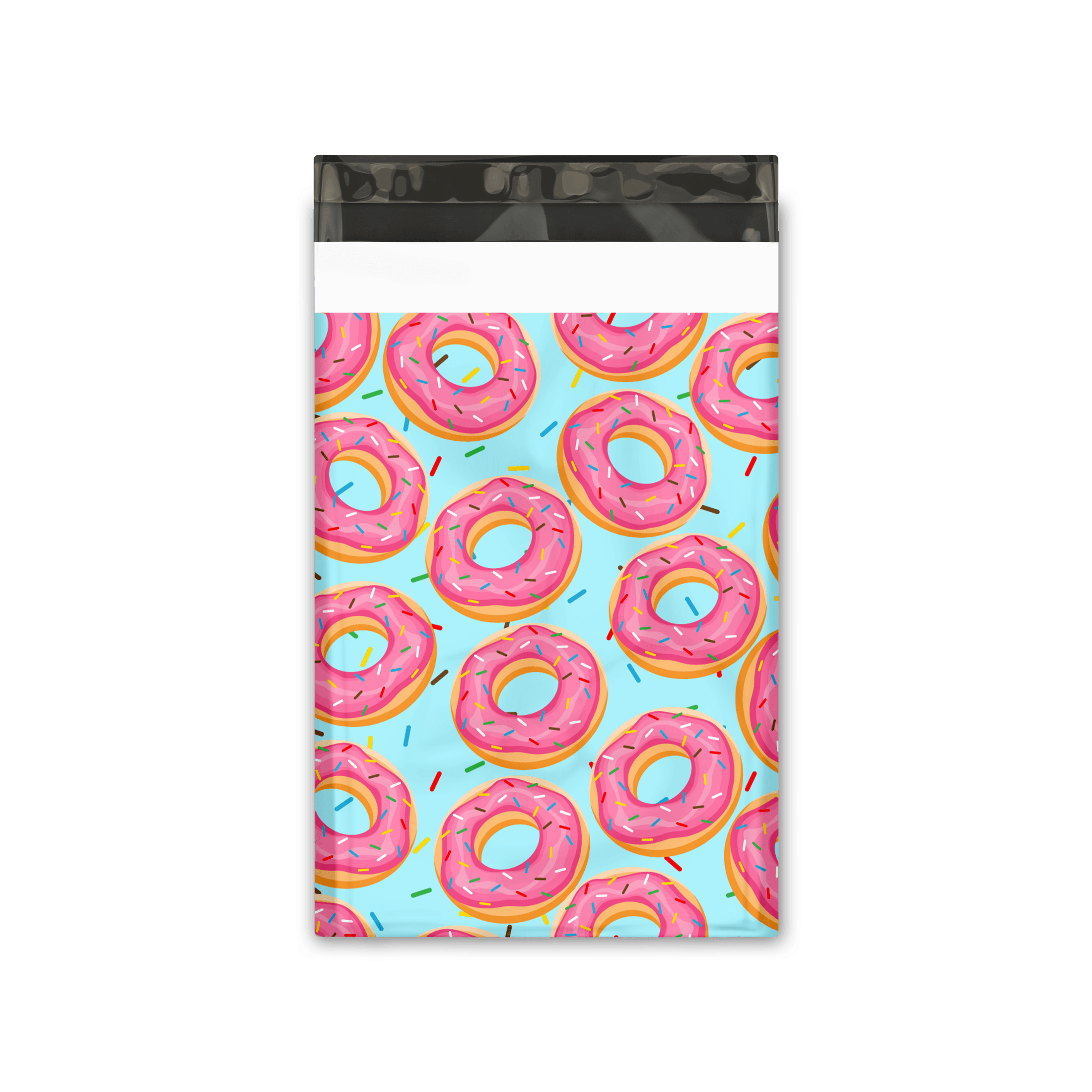 6x9 Custom Printed Donut Design Poly Mailers - Waterproof Shipping Envelopes for Ecommerce | Perfect for Bakery, Candy & Sweet Shop Deliveries