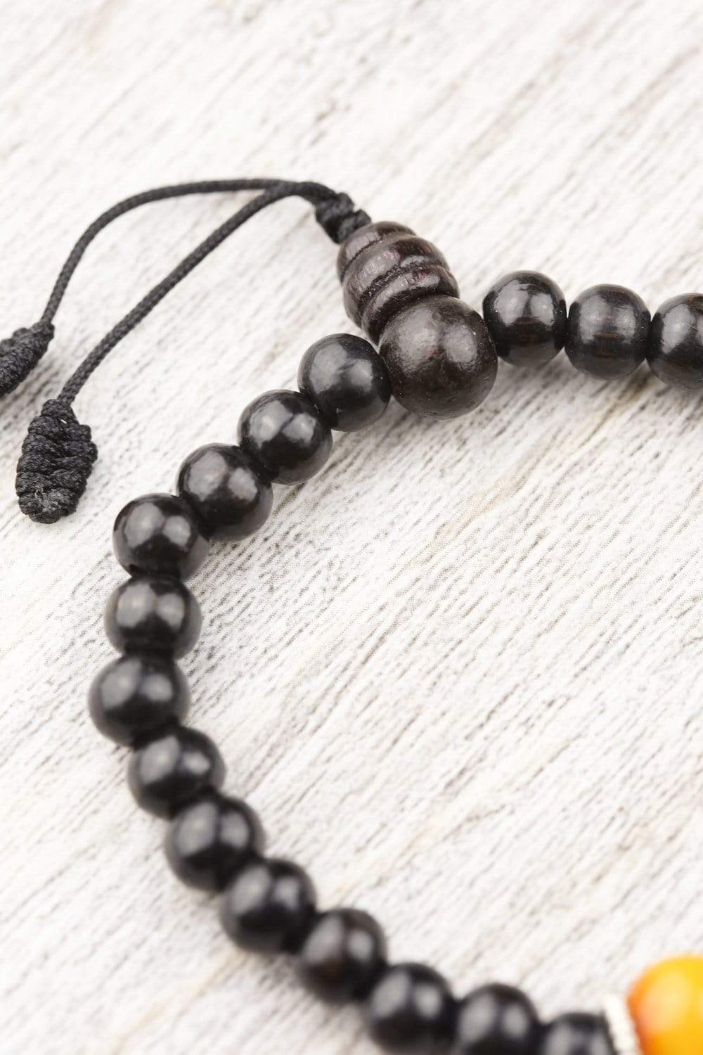 Amber Rosewood Wrist Mala Prayer Beads - Handmade Buddhist Meditation Bracelet for Yoga, Mindfulness & Spiritual Healing