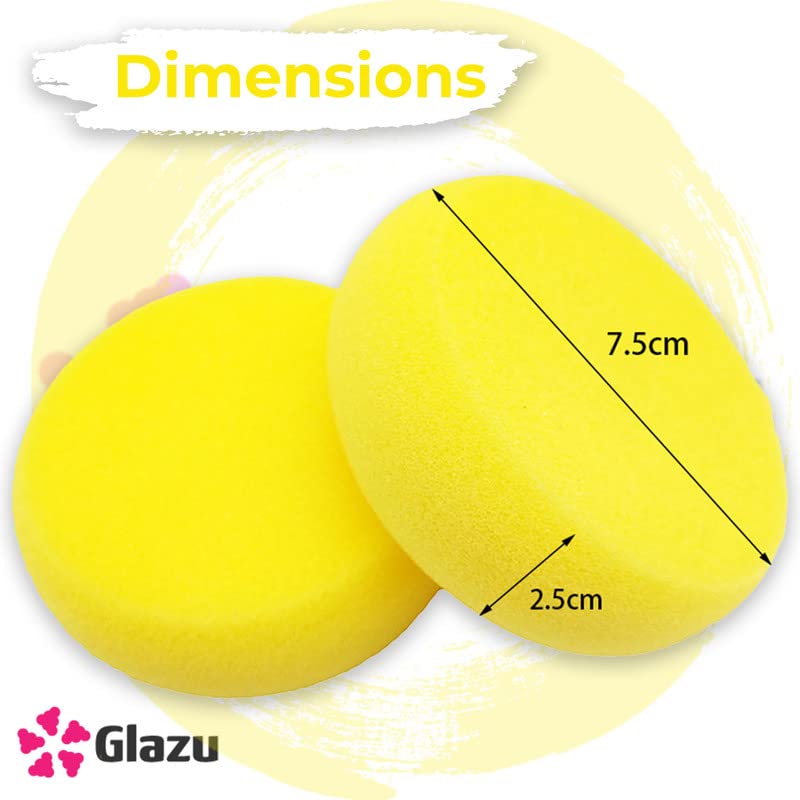 GLAZU Premium Yellow Painting Sponge - Smooth & Even Paint Application, Easy to Clean, Reusable (2-Pack) - Perfect for Walls, Furniture, DIY Crafts & Home Renovation Projects
